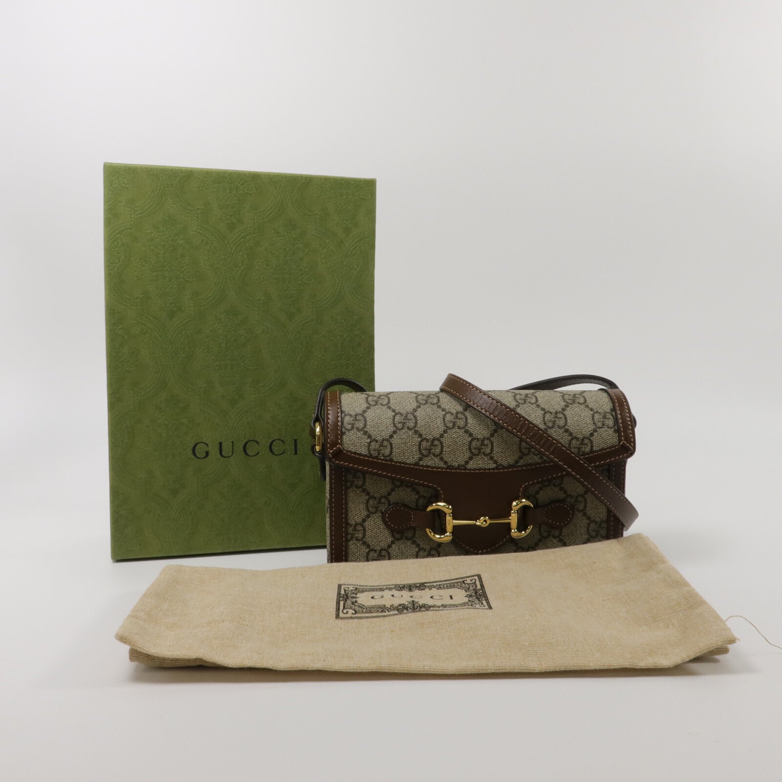 GUCCI 塗層帆布Horsebit 1955 Mini肩背袋