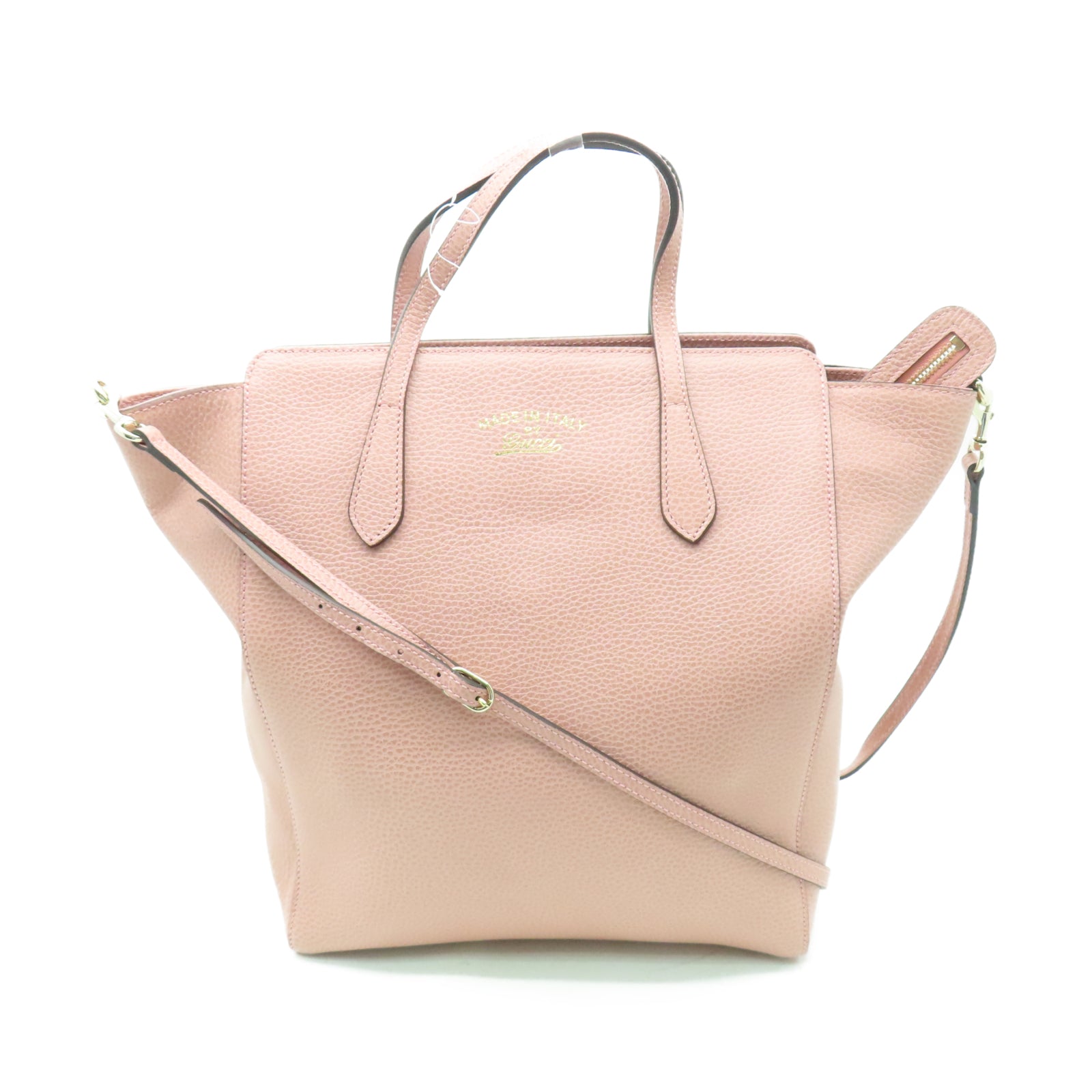 GUCCI 【清倉大減價】牛皮皮革Tote Bag金扣手挽肩背兩用袋粉紅色