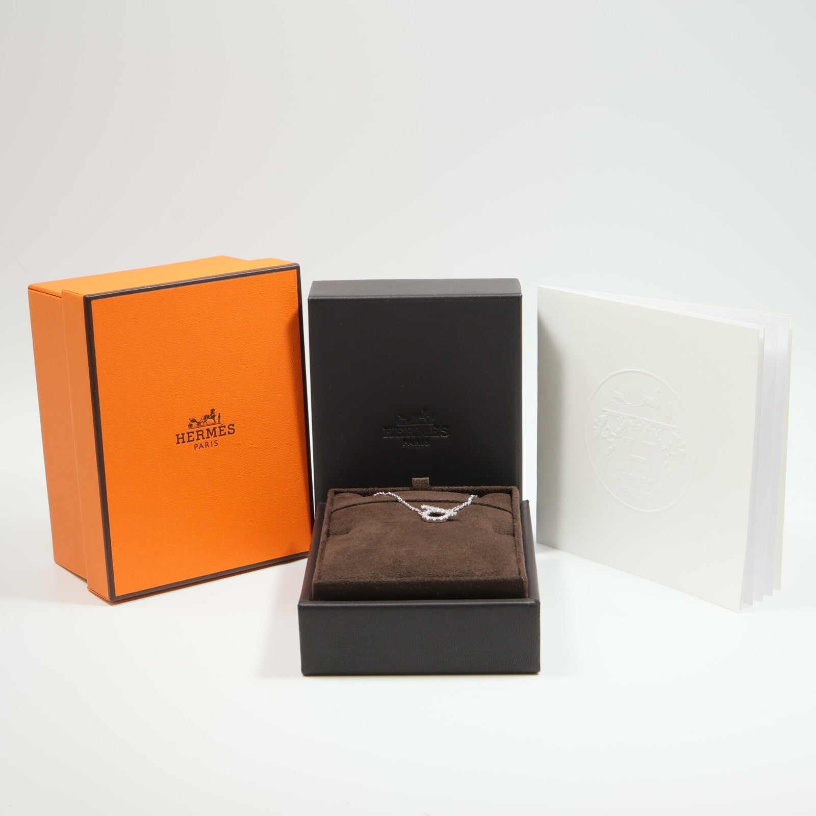 HERMES 18K白金Finesse Pendant鑽石項鍊