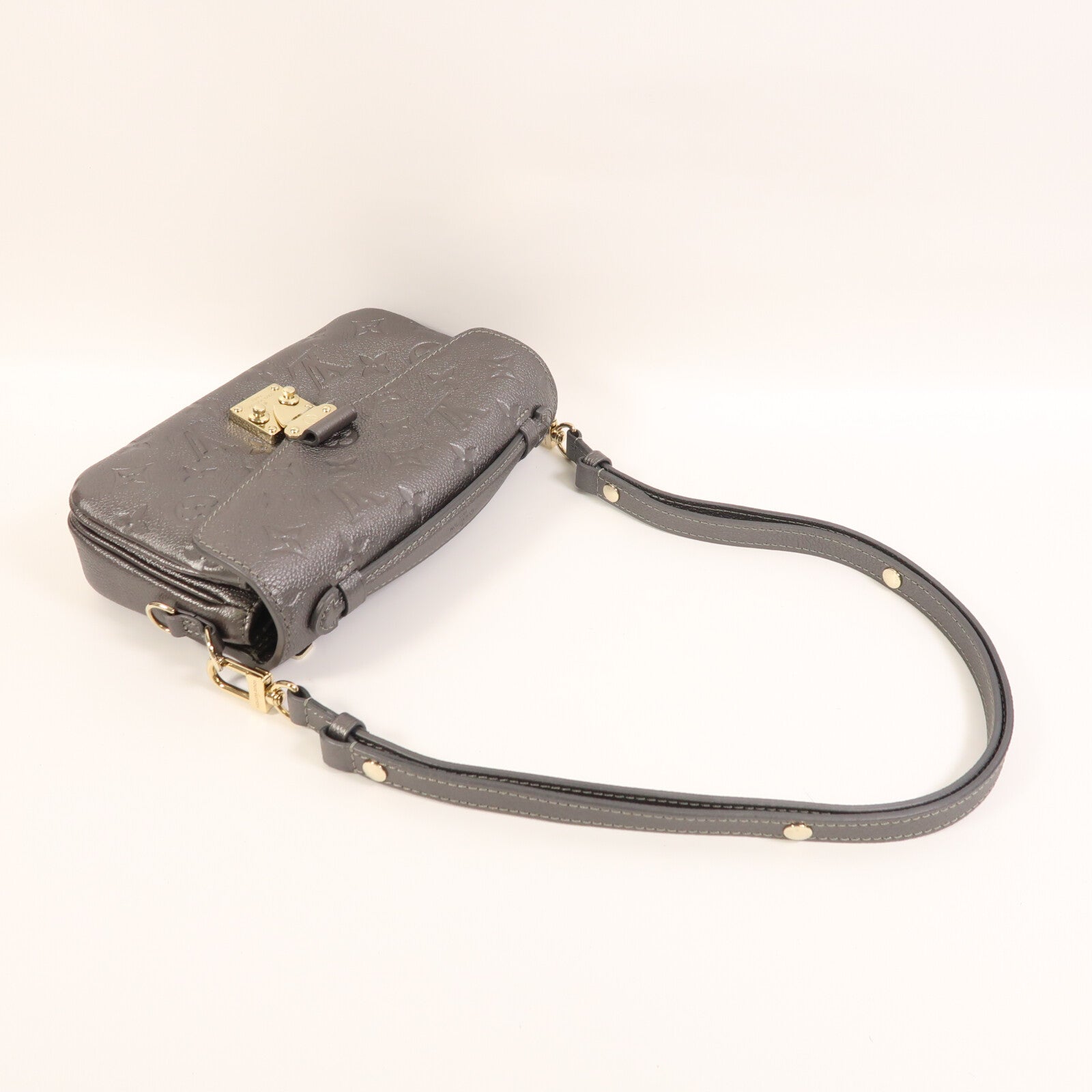 LOUIS VUITTON Monogram Empreinte Pochette Metis East West金扣手挽肩背兩用袋