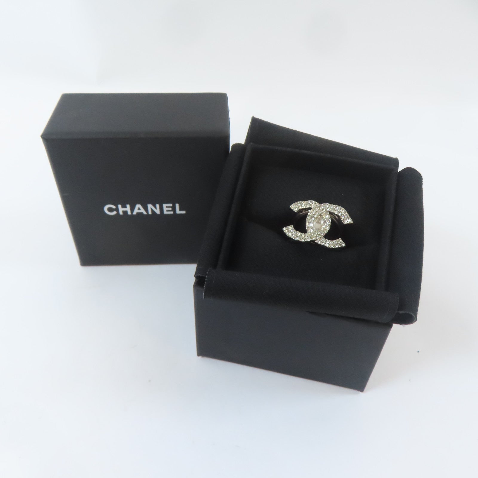 CHANEL 金屬/水晶Ring戒指US#6