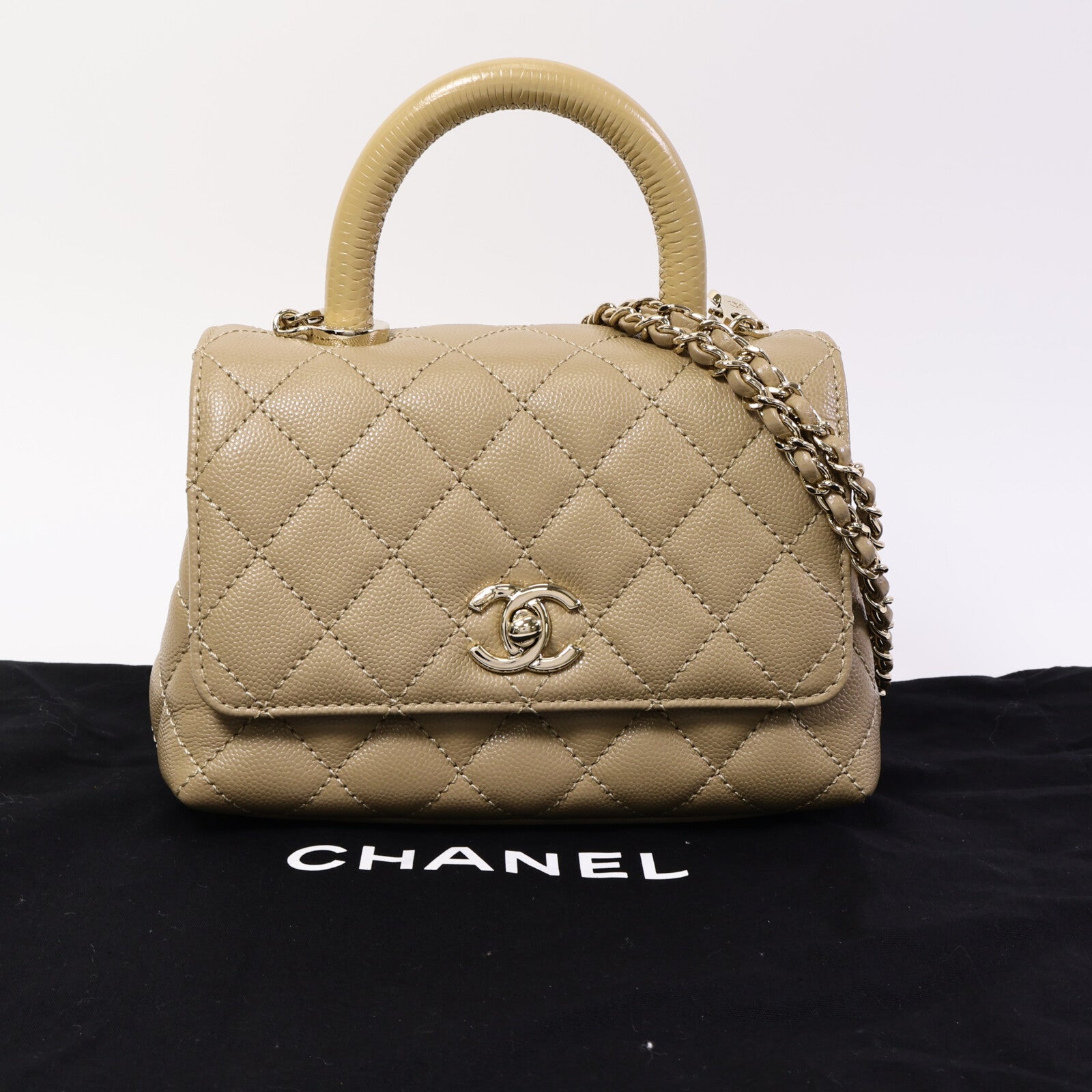 CHANEL 牛皮皮革Coco Handle Mini手挽肩背兩用袋