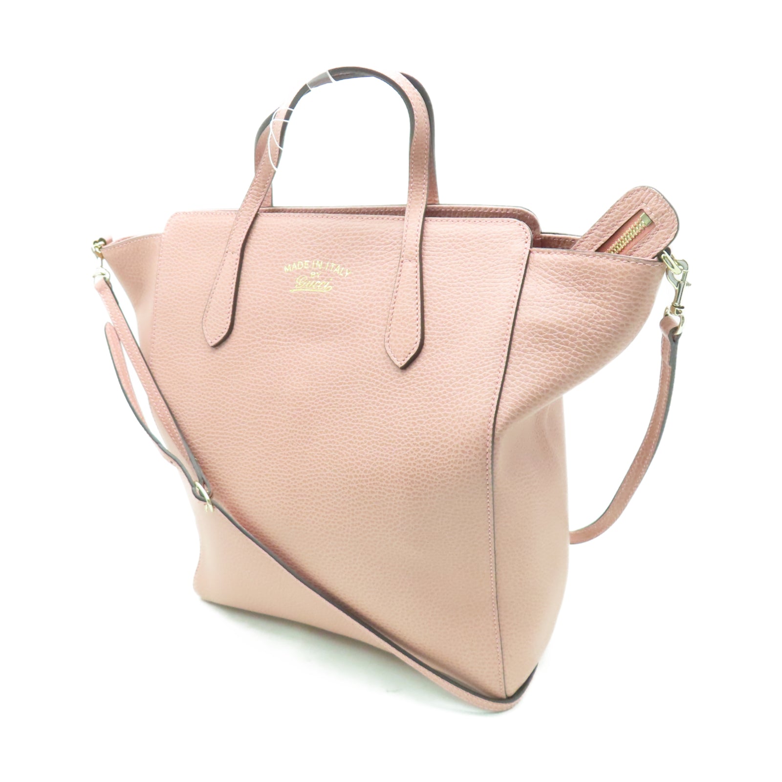GUCCI 【清倉大減價】牛皮皮革Tote Bag金扣手挽肩背兩用袋粉紅色