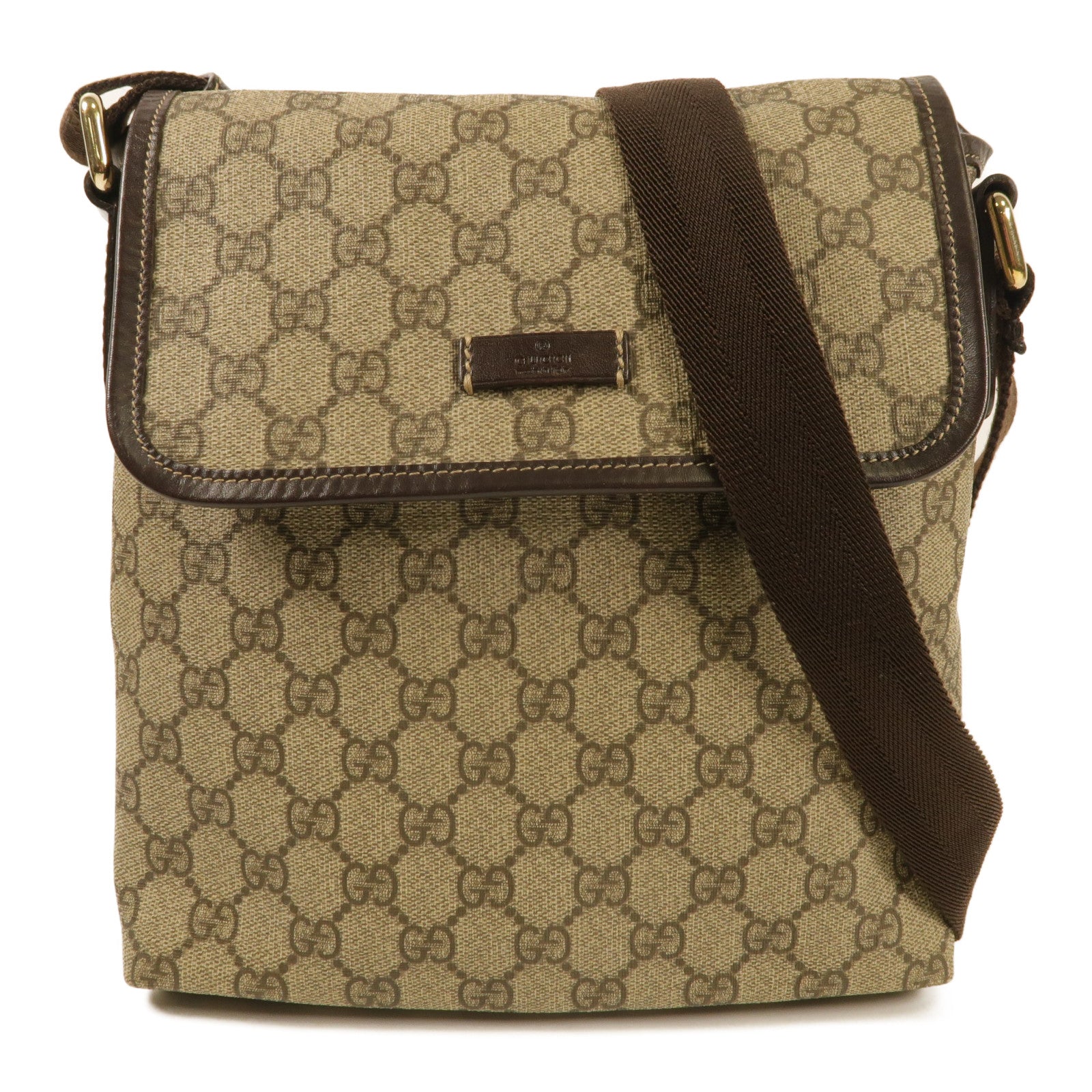 GUCCI 塗層帆布Shoulder Bag金扣肩背袋
