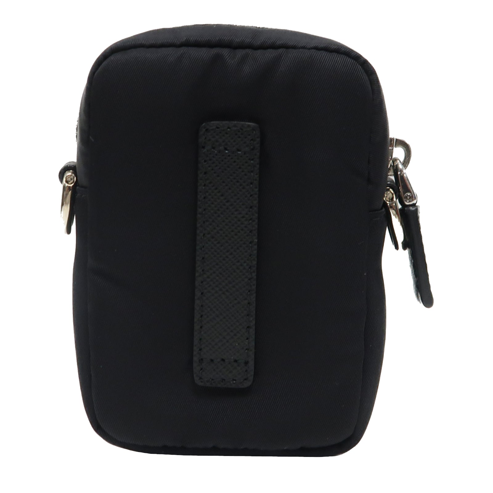 PRADA 尼龍Pouch Shoulder銀扣肩背袋黑色