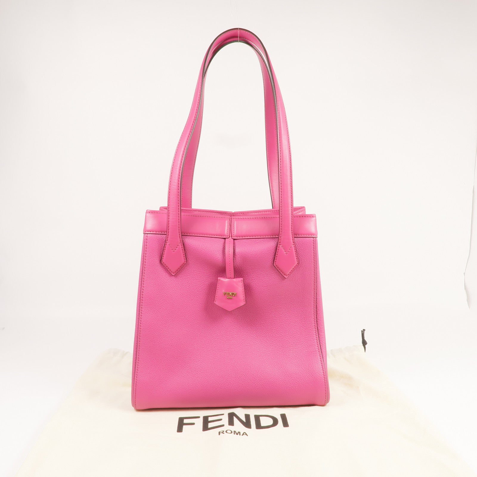 FENDI 牛皮皮革Origami Medium金扣肩背袋