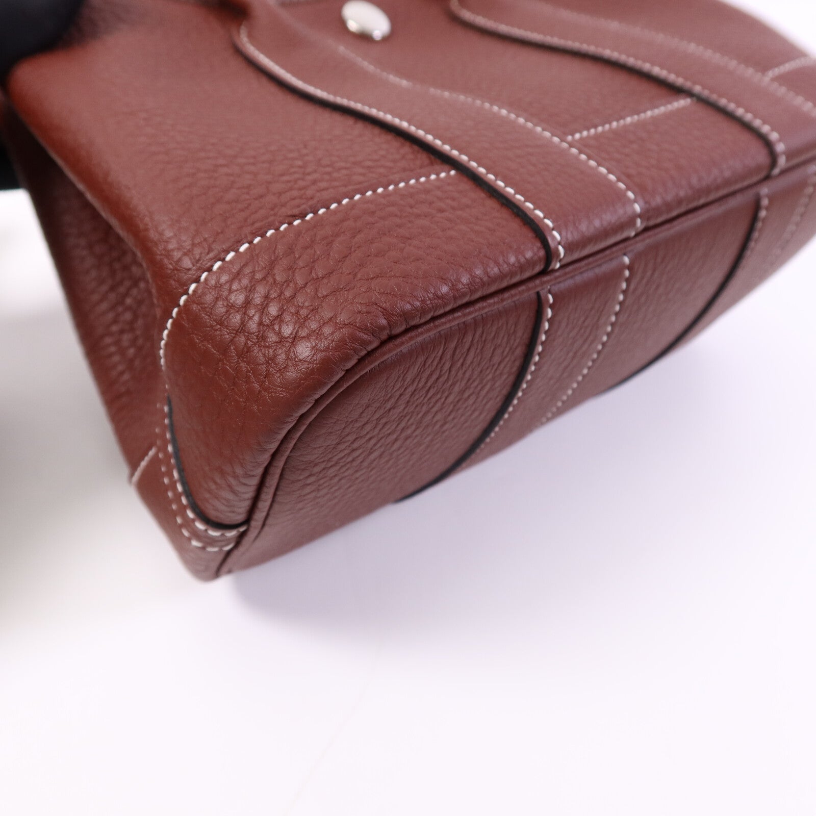 HERMES Negonda皮革Neo Garden Party 23銀扣手挽袋Rouge H