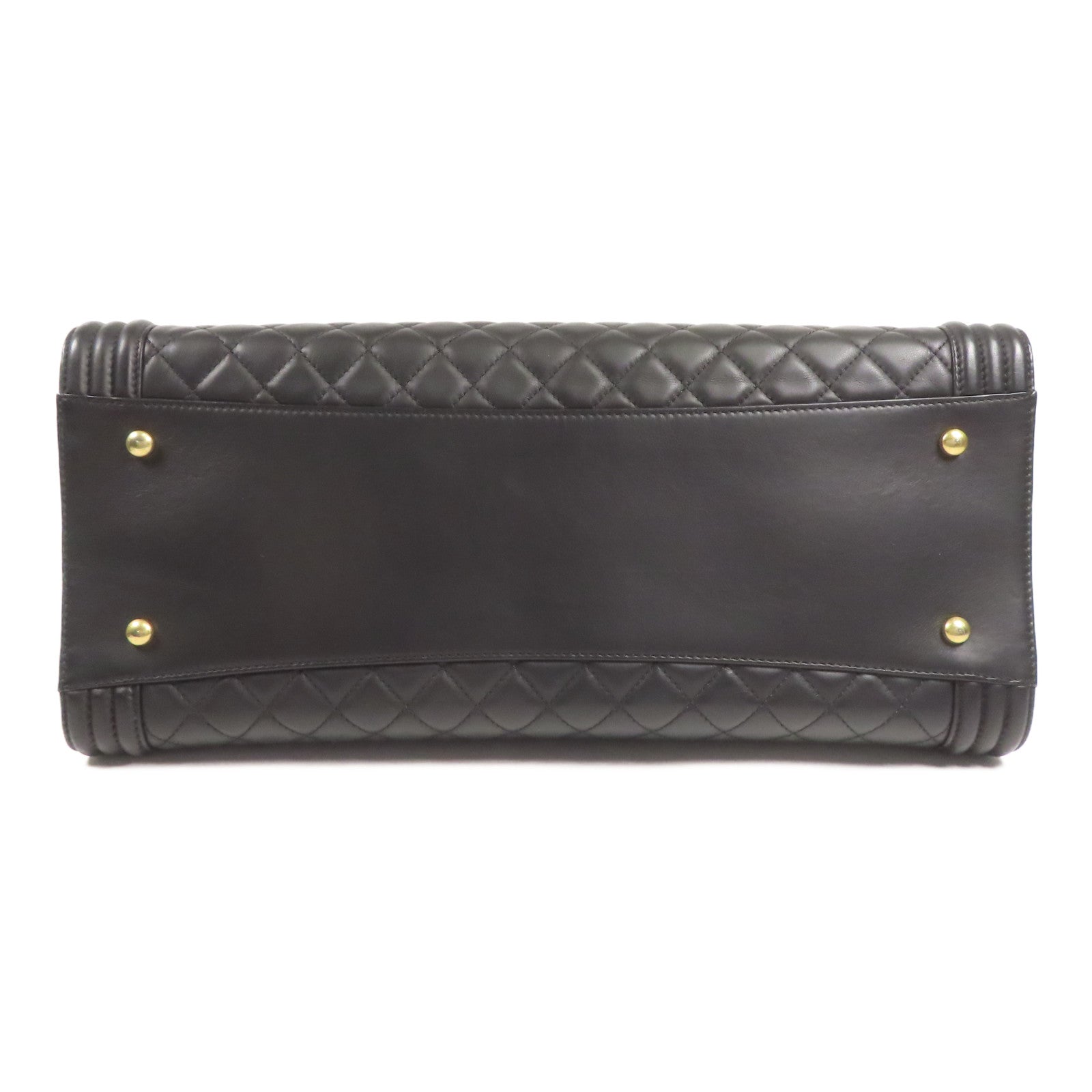 CHANEL CC GHW Boy Chanel Tote Bag Lambskin Leather Black
