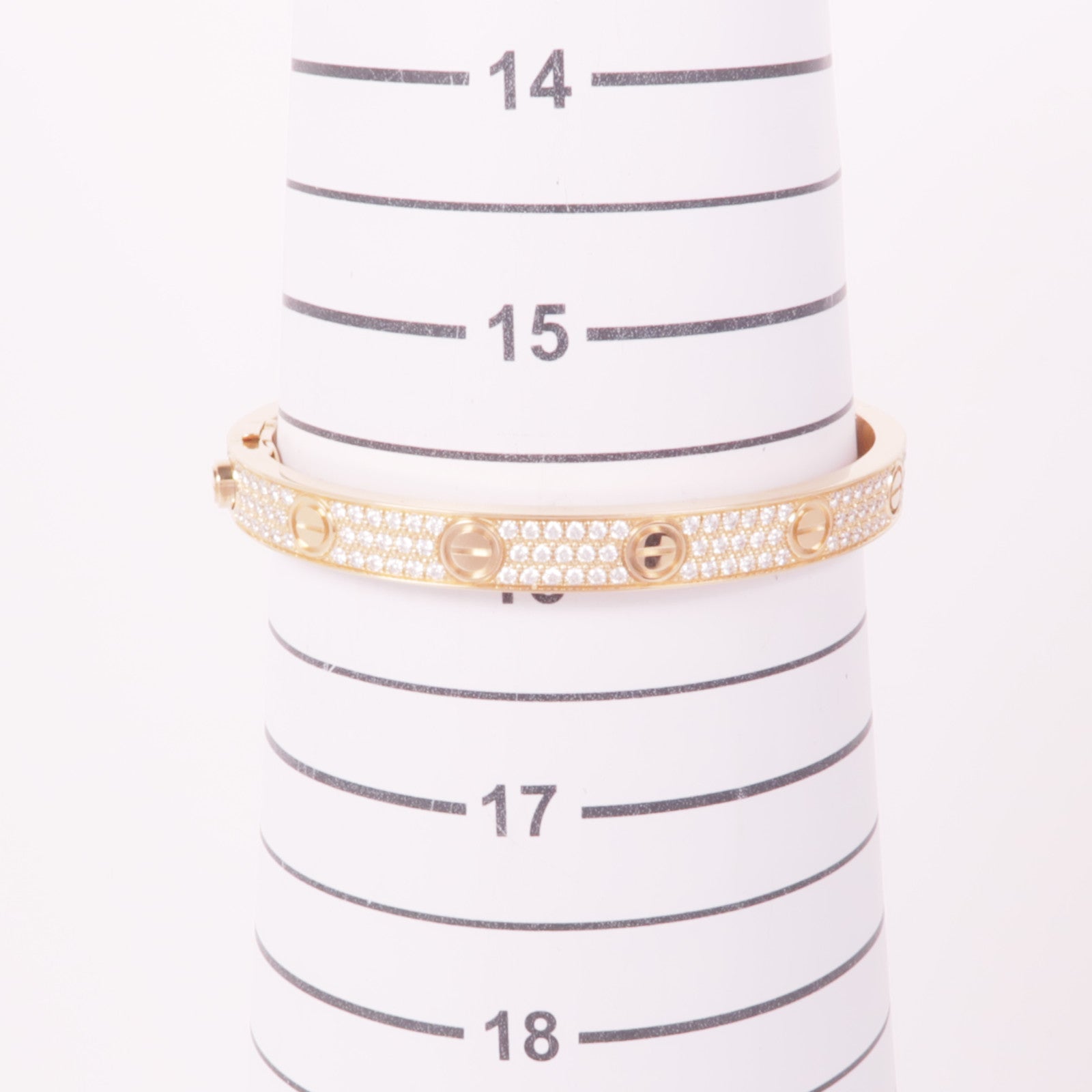 CARTIER 18K玫瑰金Love Bracelet Full Diamond鑽石手鐲Cartier#17