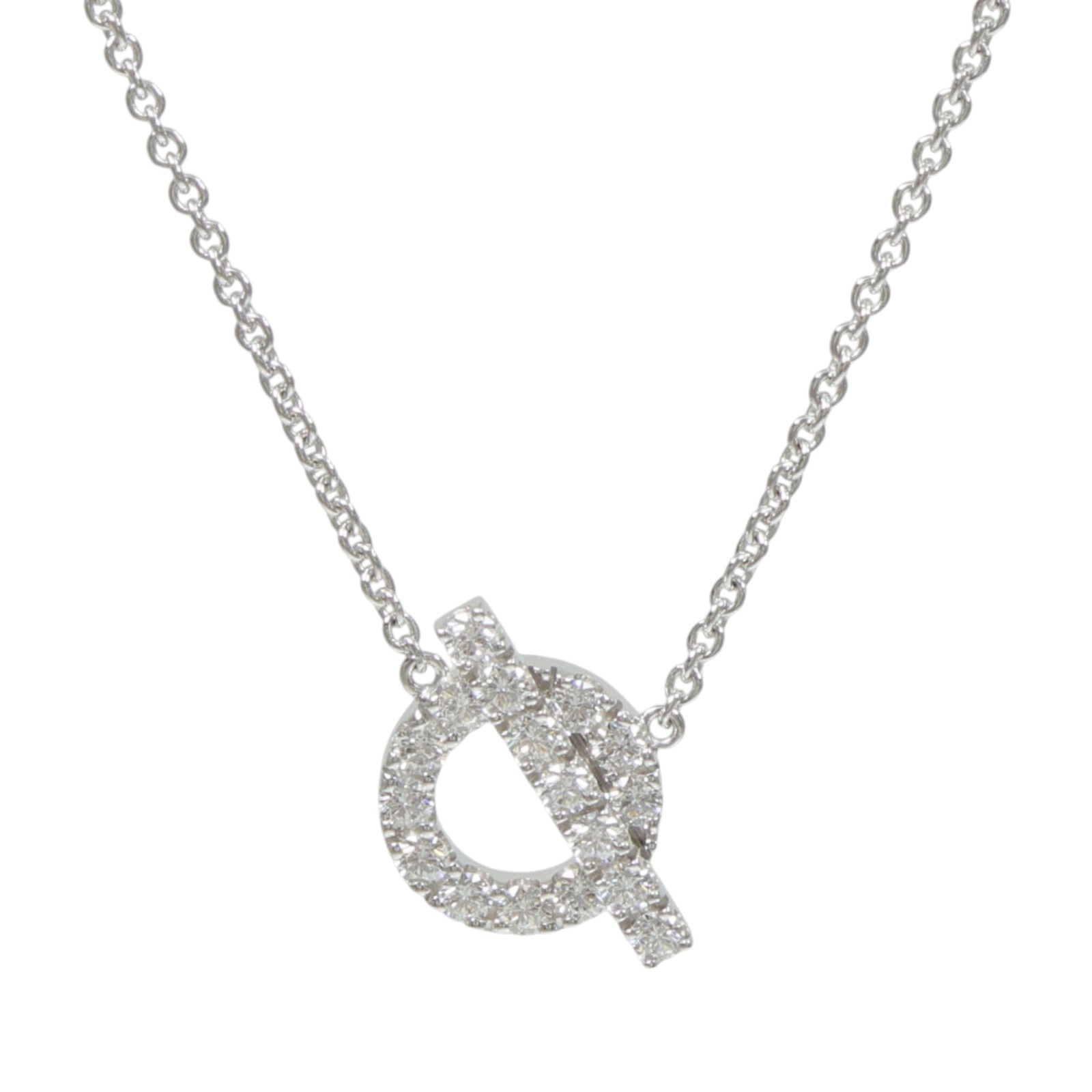 HERMES 18K白金Finesse Pendant鑽石項鍊