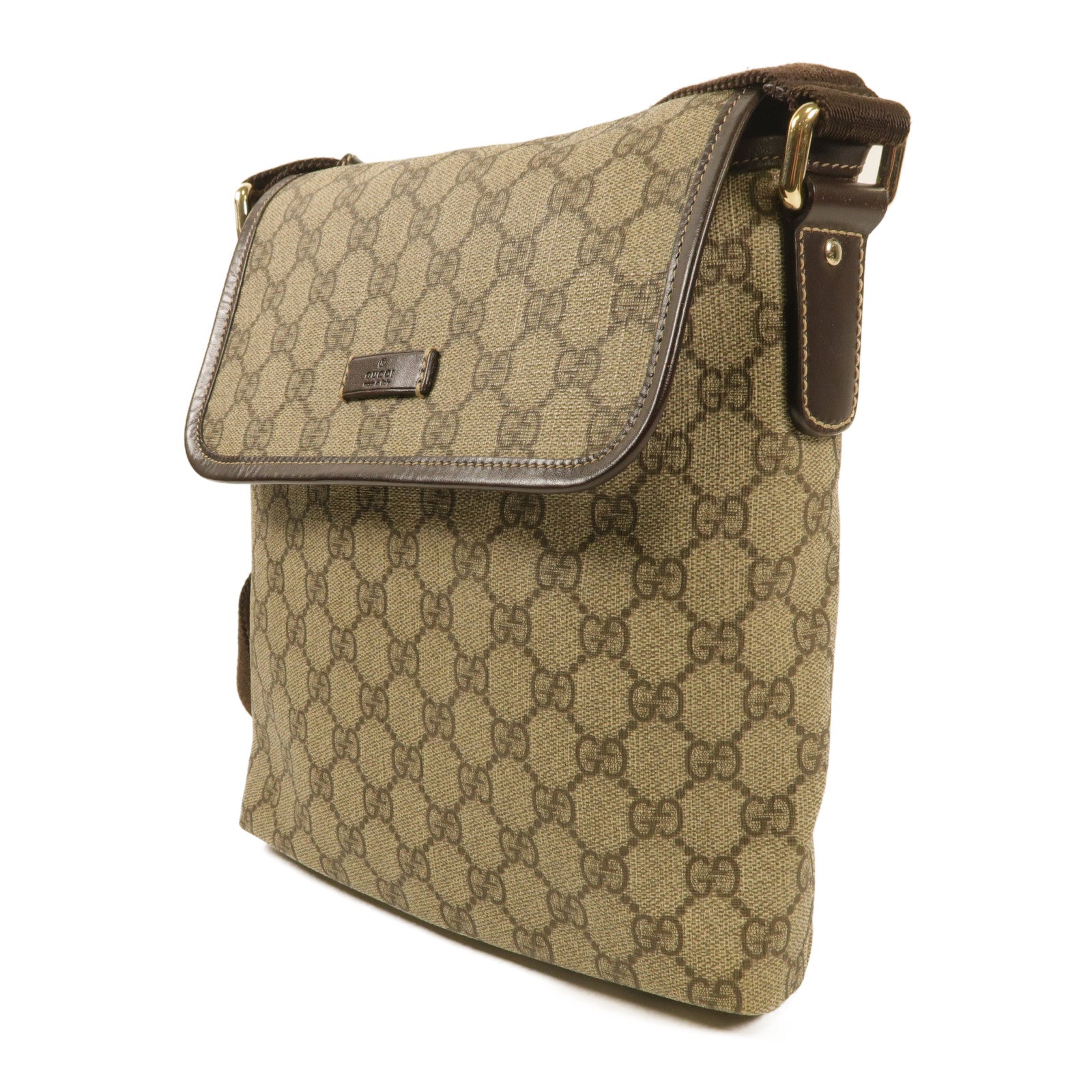 GUCCI 塗層帆布Shoulder Bag金扣肩背袋