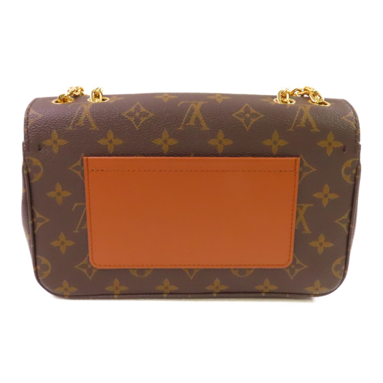 LOUIS VUITTON Monogram Marcear Shoulder Bag金扣鏈帶肩背袋啡色