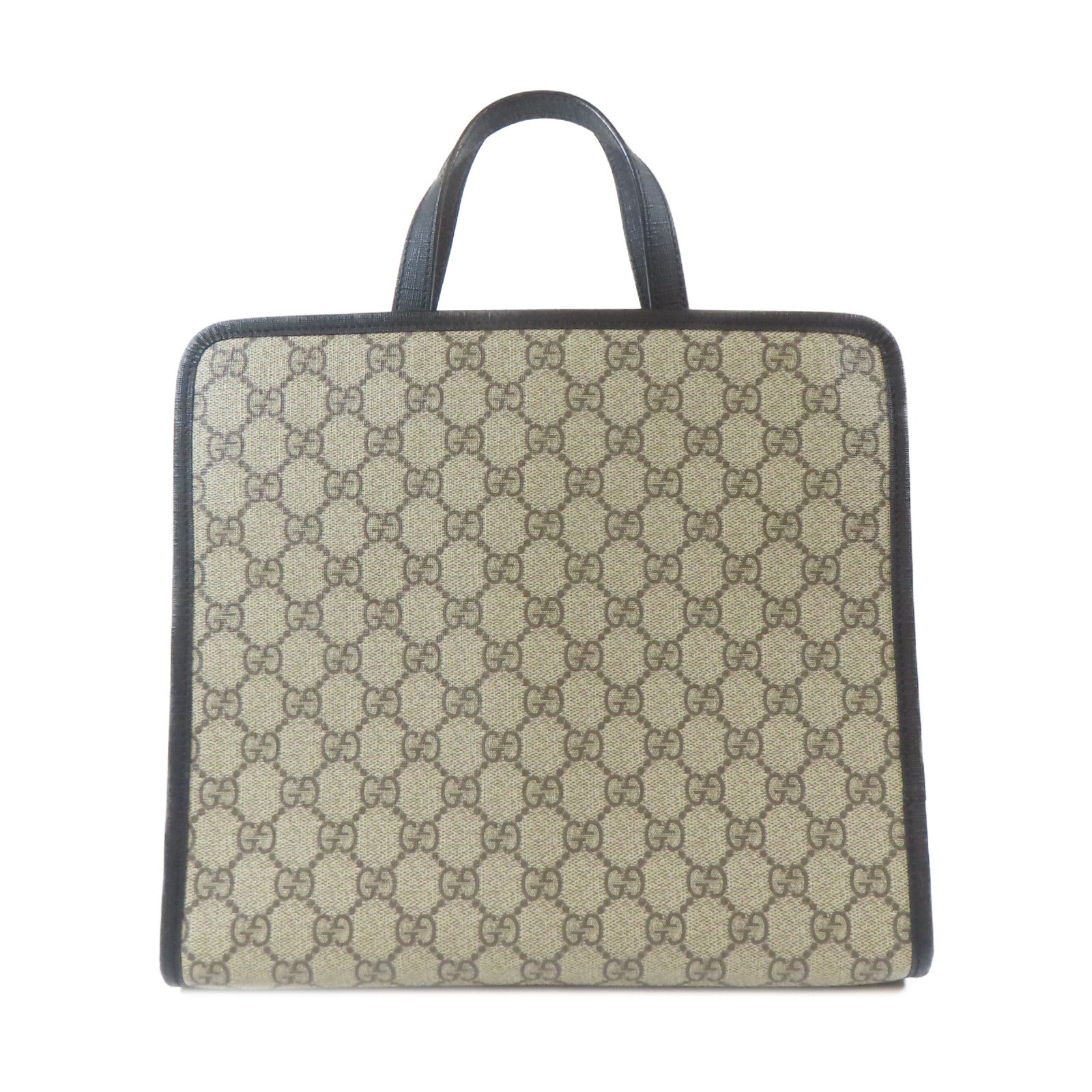 GUCCI 塗層帆布Hand Bag銀扣手挽袋啡色