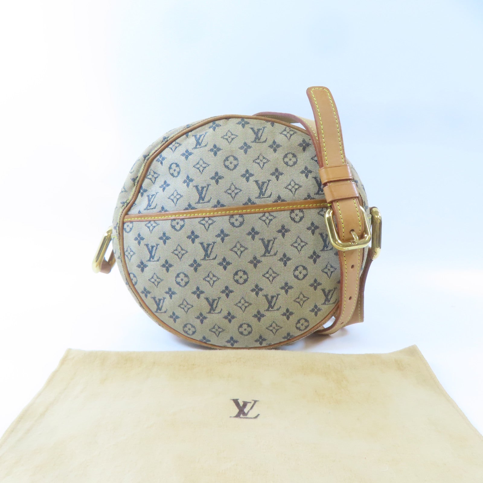 LOUIS VUITTON Monogram Mini Jeanne GM金扣肩背袋淺褐色