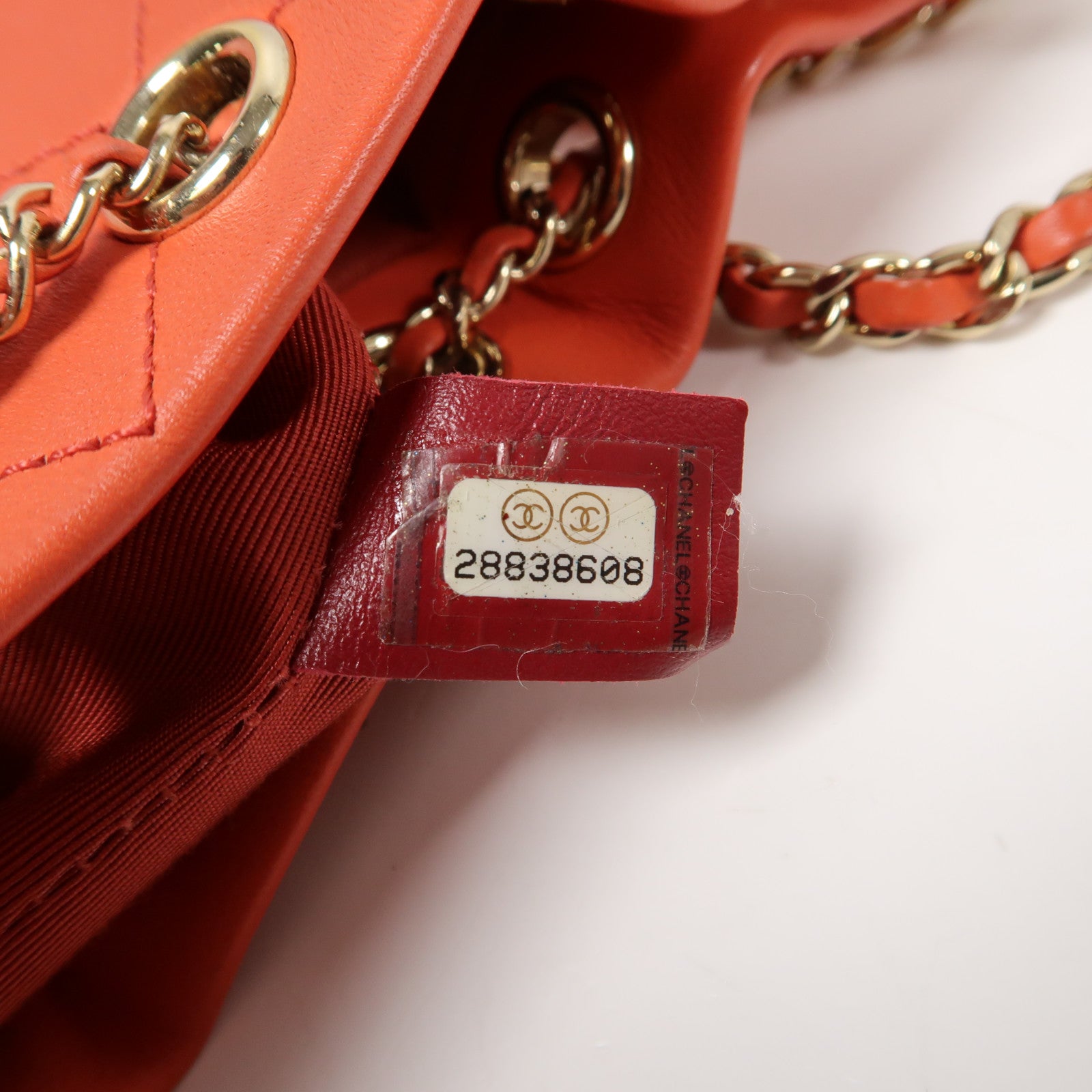 CHANEL 【激減優惠】菱格牛皮皮革Bucket Bag金扣鏈帶肩背袋紅色