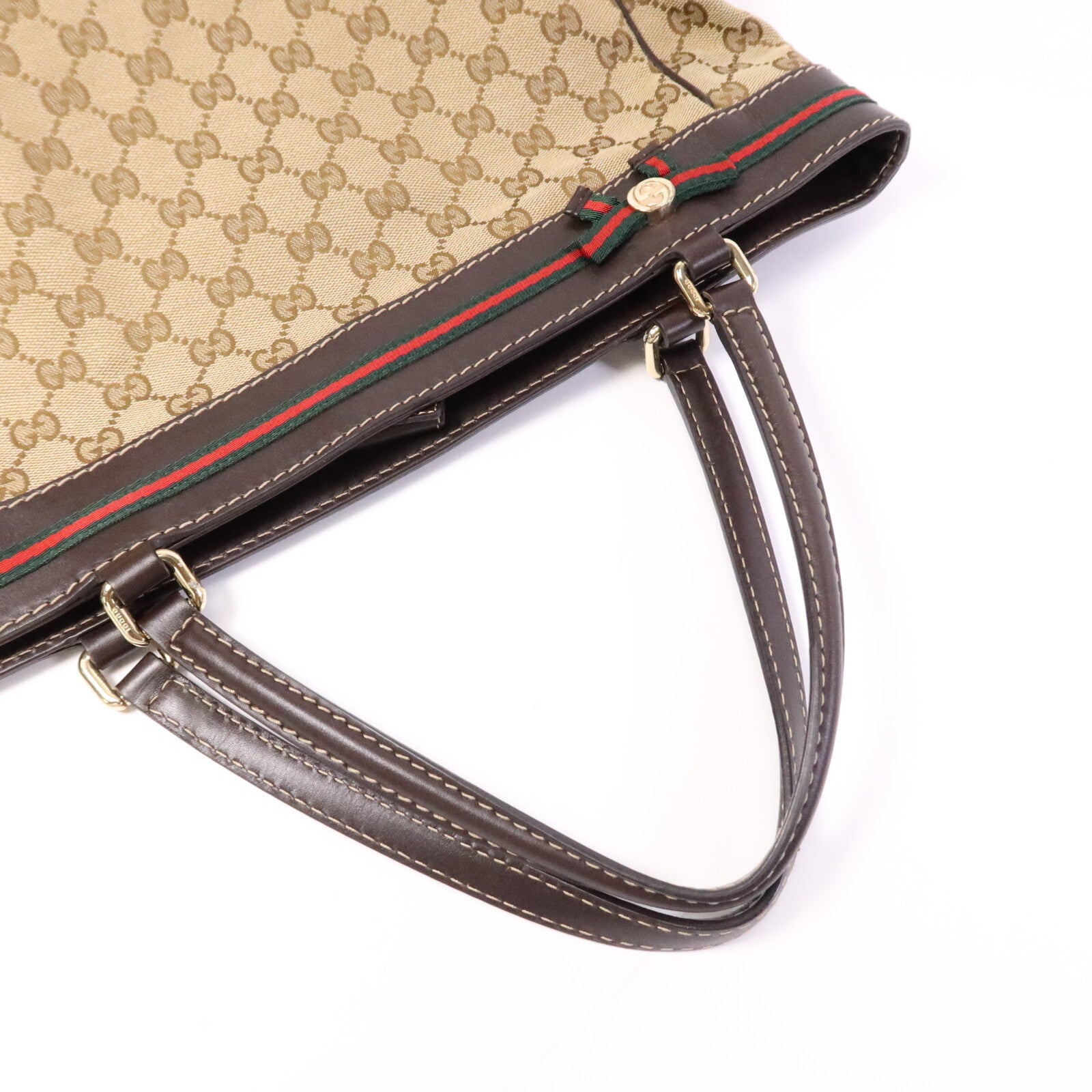 GUCCI 帆布Tote Bag金扣手挽袋