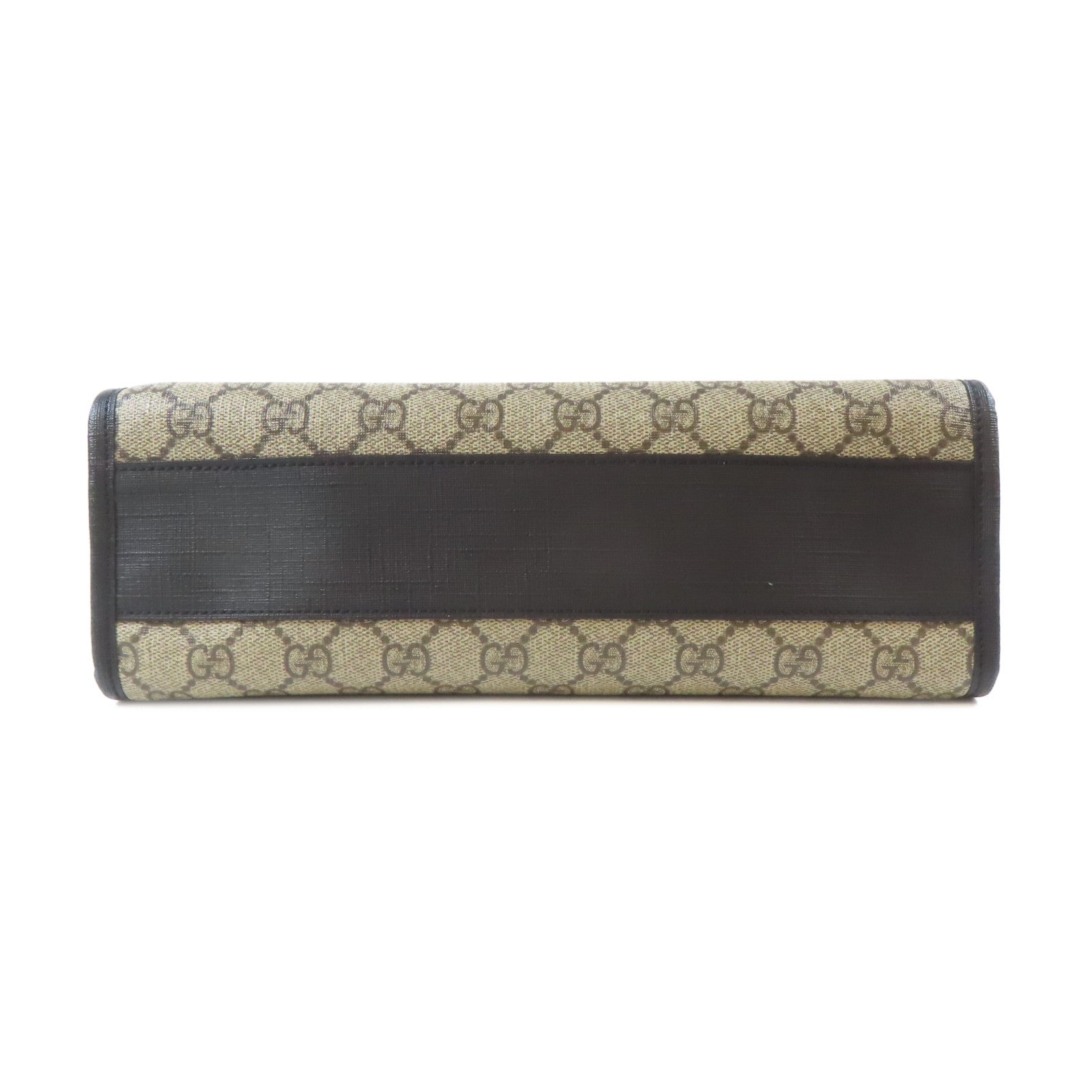 GUCCI 塗層帆布Hand Bag銀扣手挽袋啡色