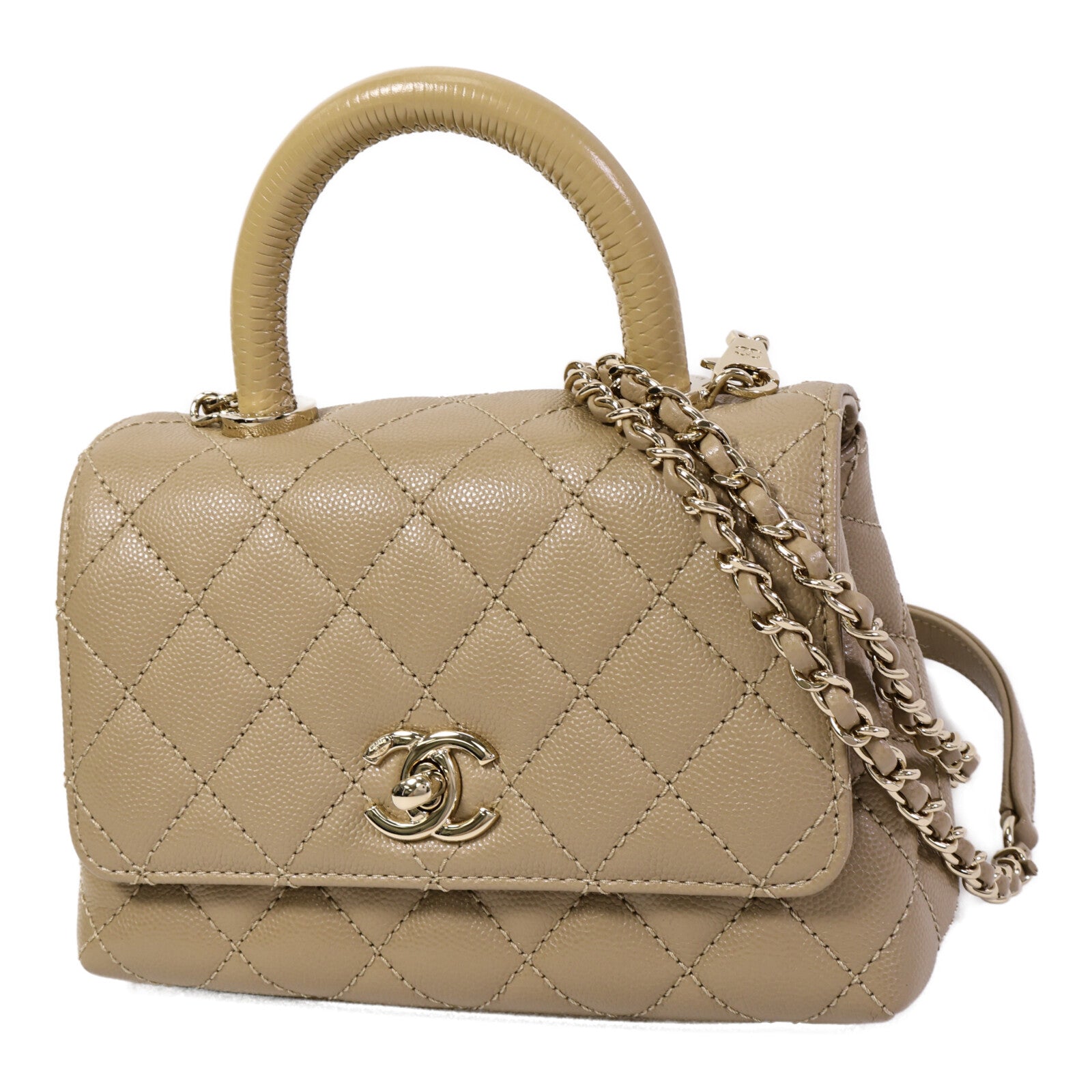 CHANEL 牛皮皮革Coco Handle Mini手挽肩背兩用袋