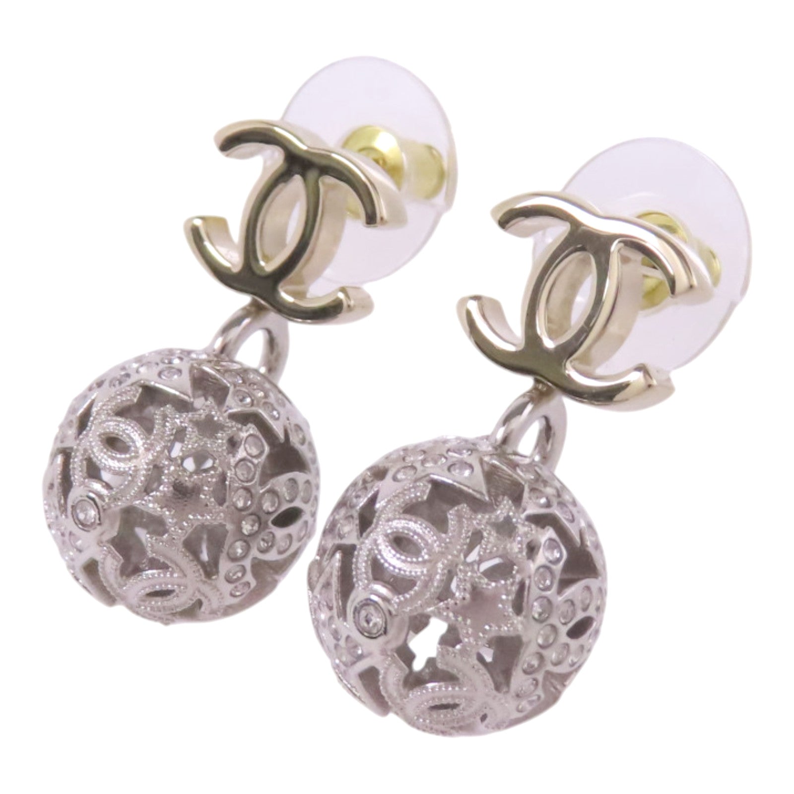 CHANEL 金屬/水鑽Earrings金扣耳環