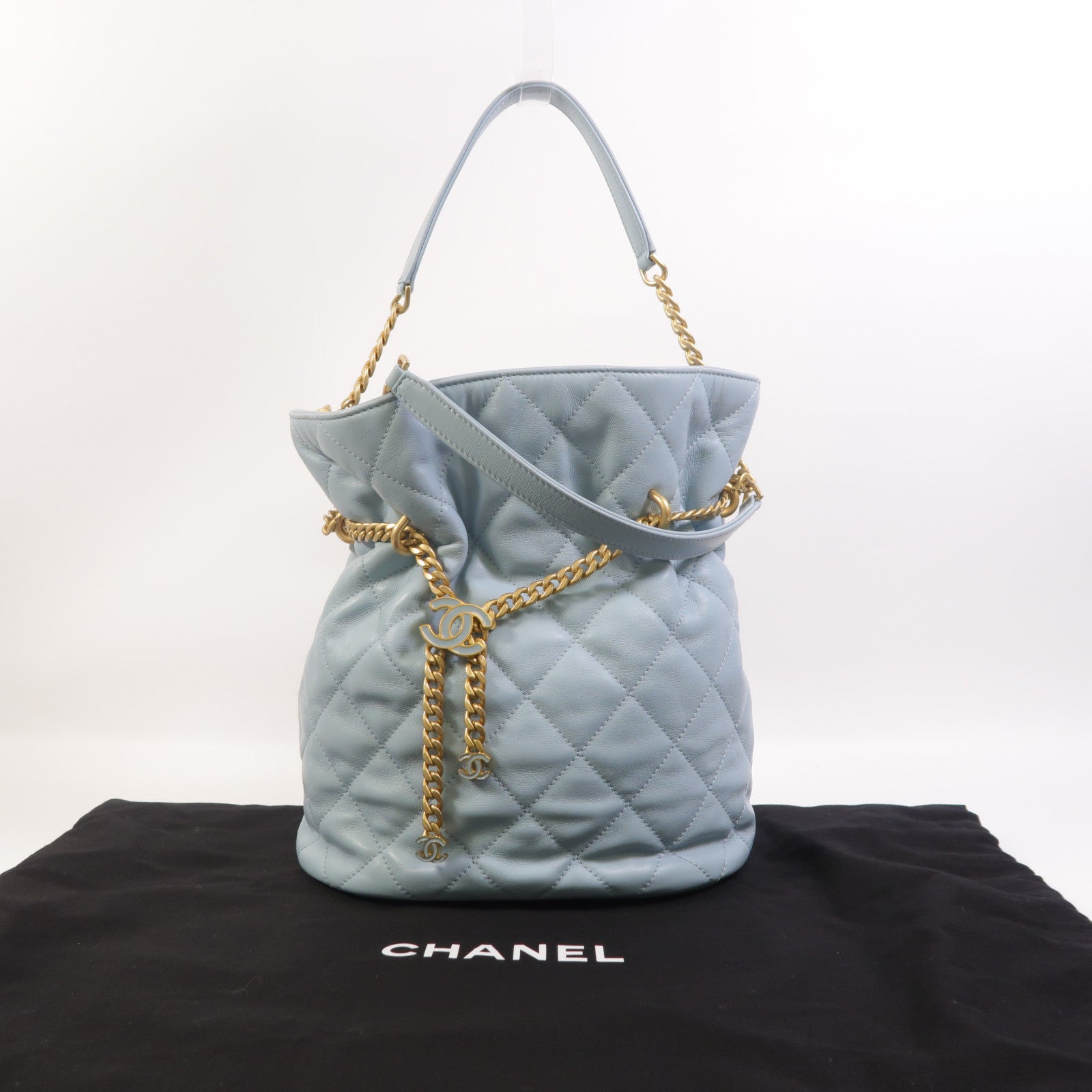 CHANEL 羊皮皮革Bucket Bag手挽肩背兩用袋