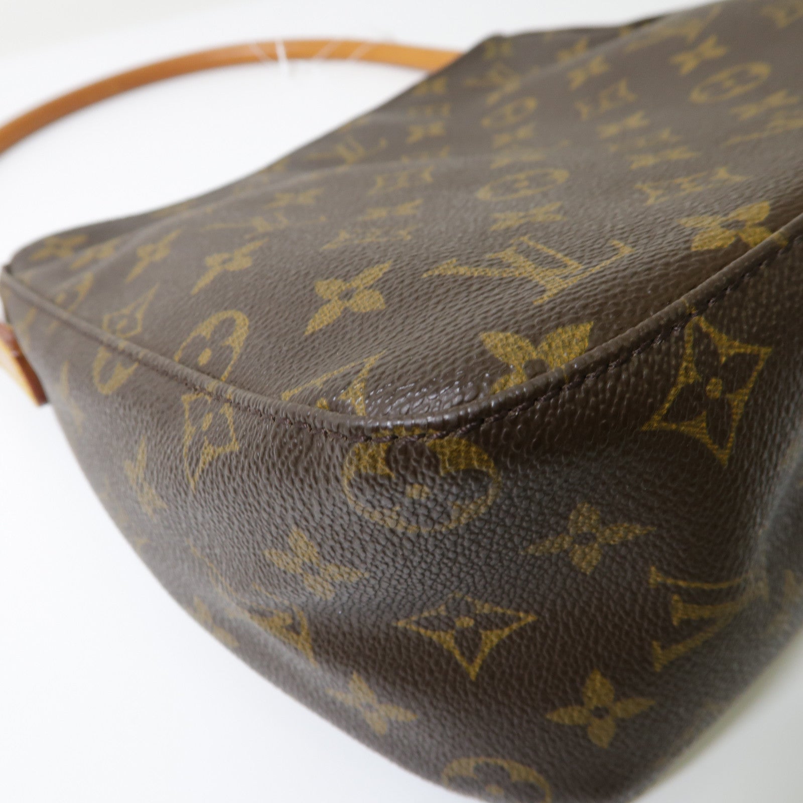 LOUIS VUITTON Monogram Looping MM金扣肩背袋啡色