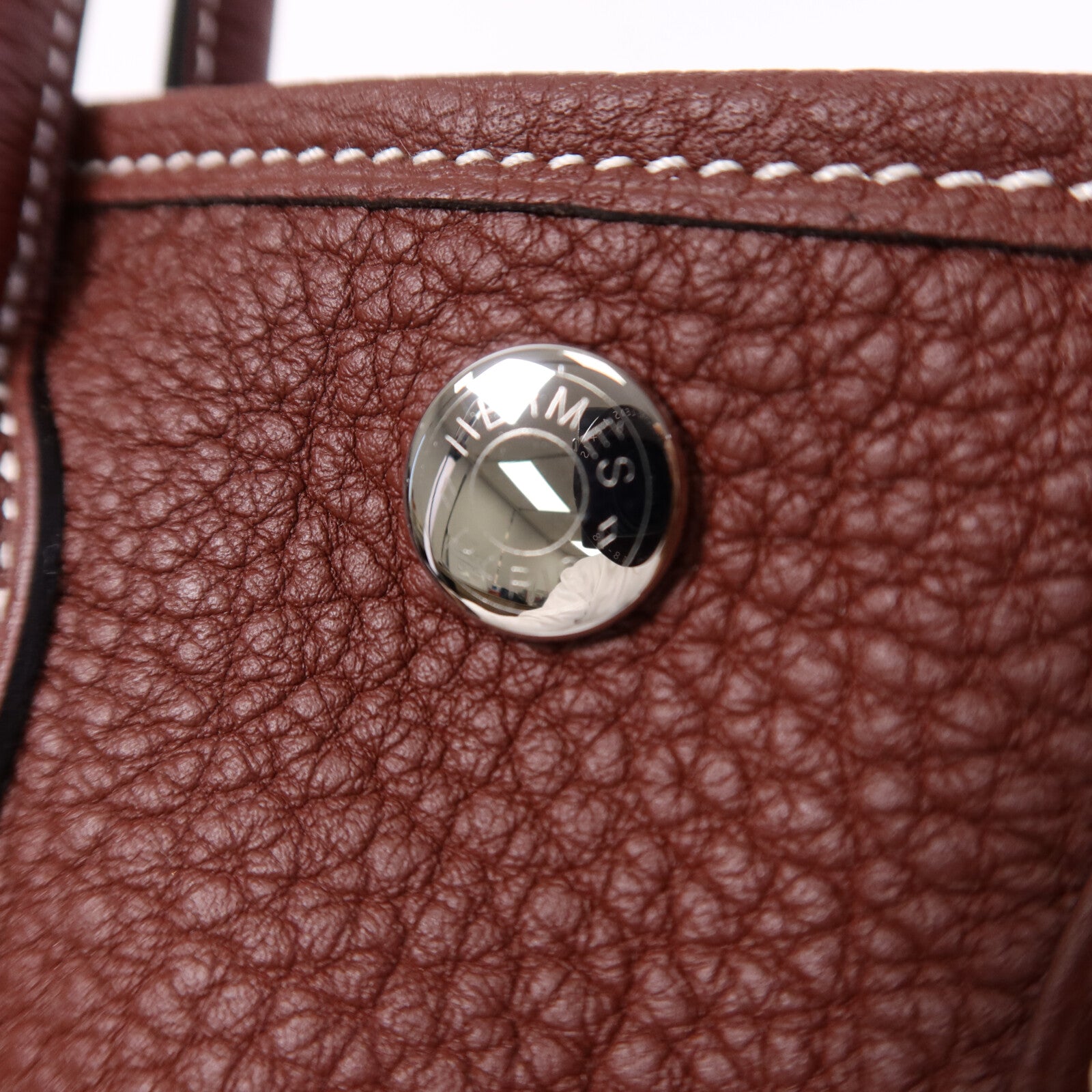 HERMES Negonda皮革Neo Garden Party 23銀扣手挽袋Rouge H