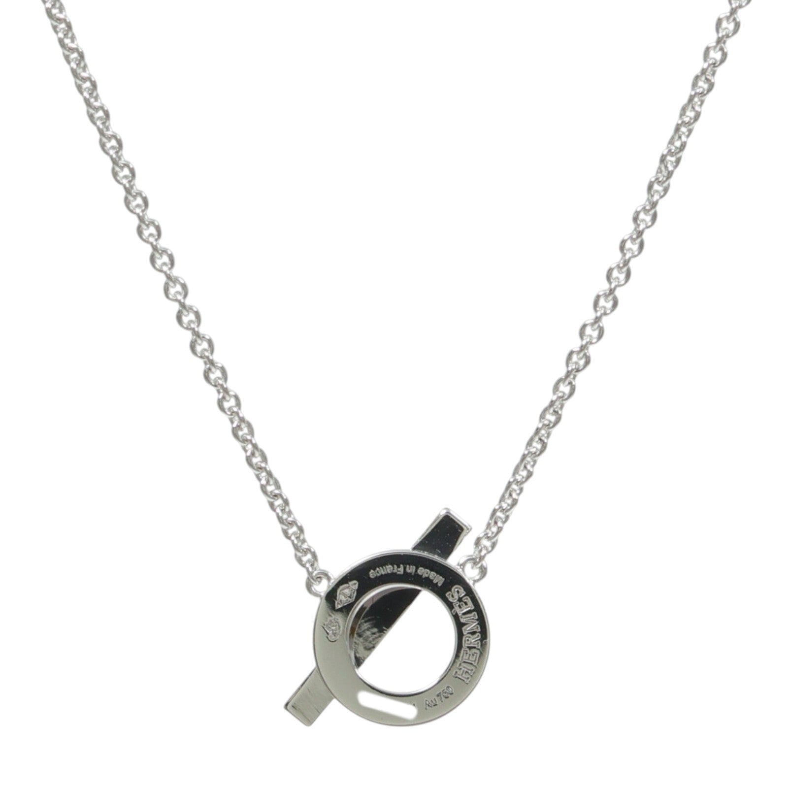 HERMES 18K白金Finesse Pendant鑽石項鍊