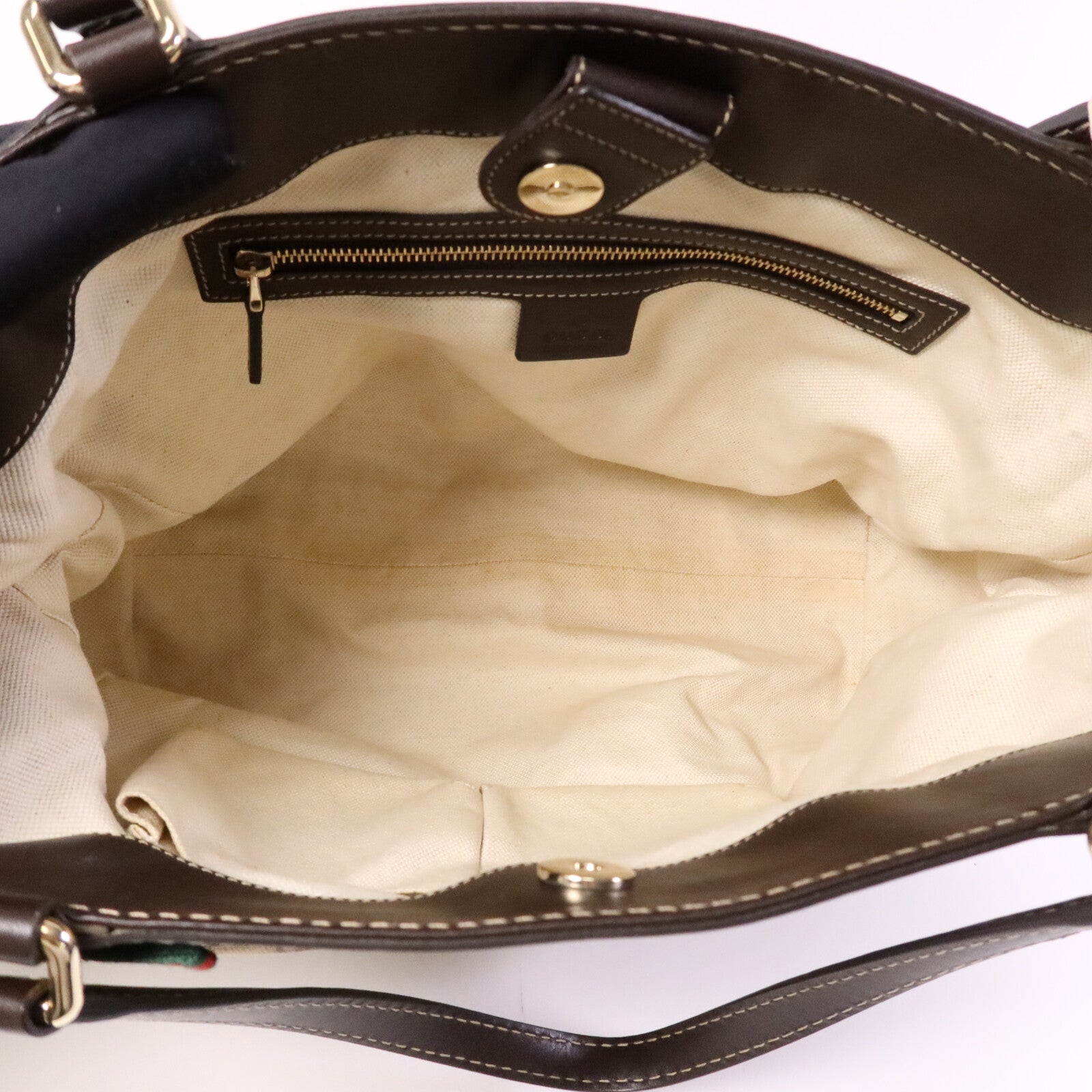 GUCCI 帆布Tote Bag金扣手挽袋