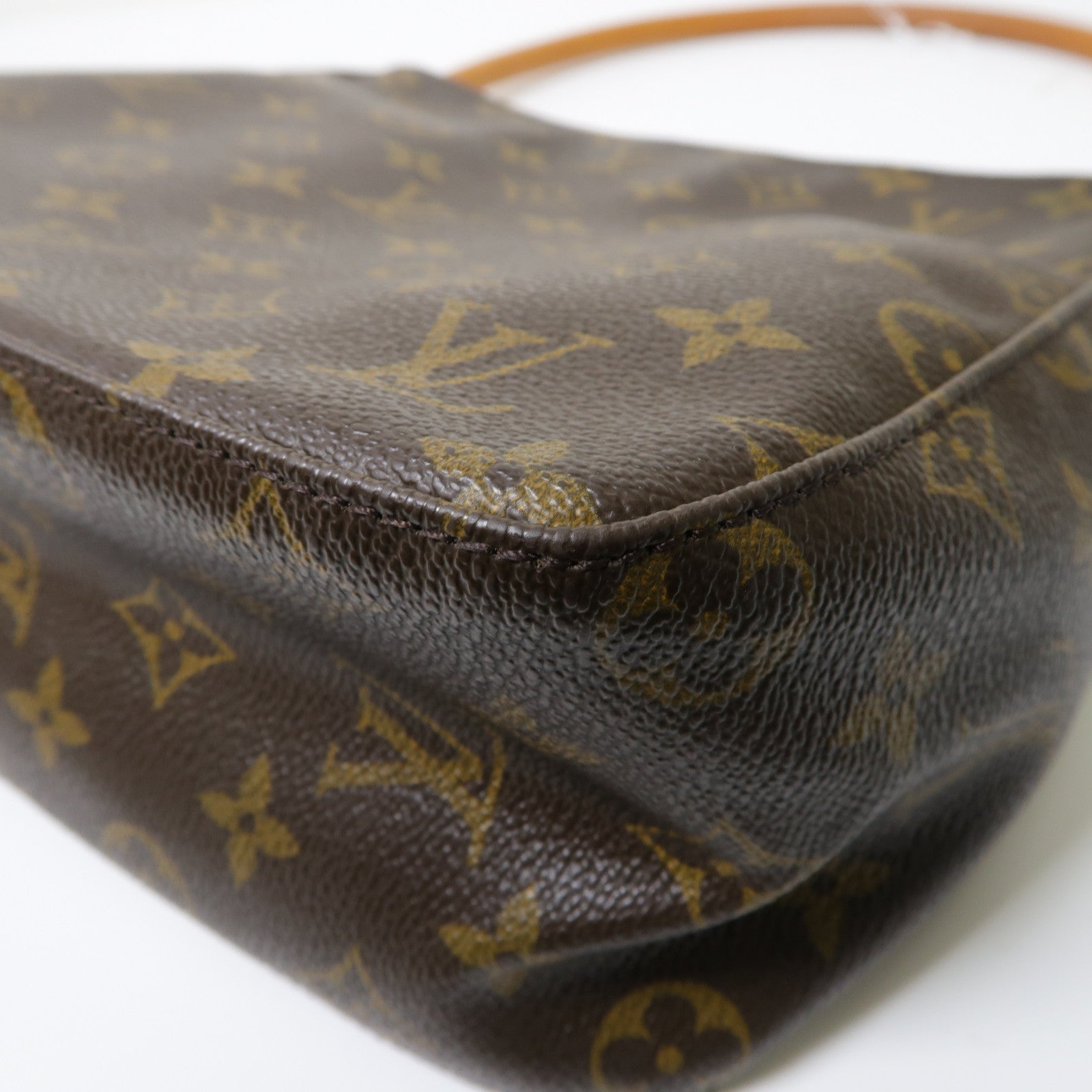 LOUIS VUITTON Monogram Looping MM金扣肩背袋啡色
