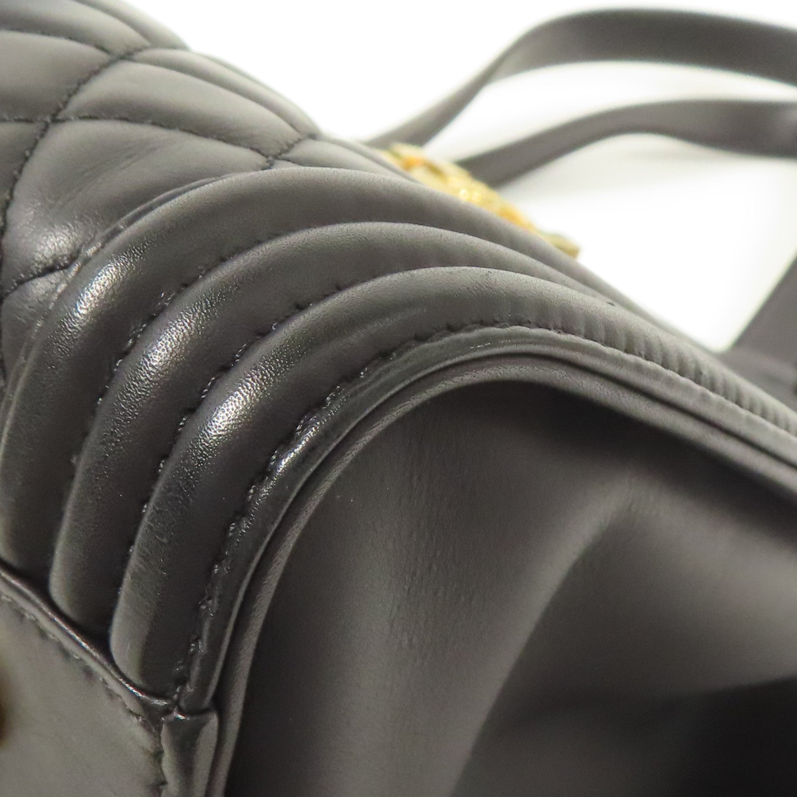 CHANEL CC GHW Boy Chanel Tote Bag Lambskin Leather Black