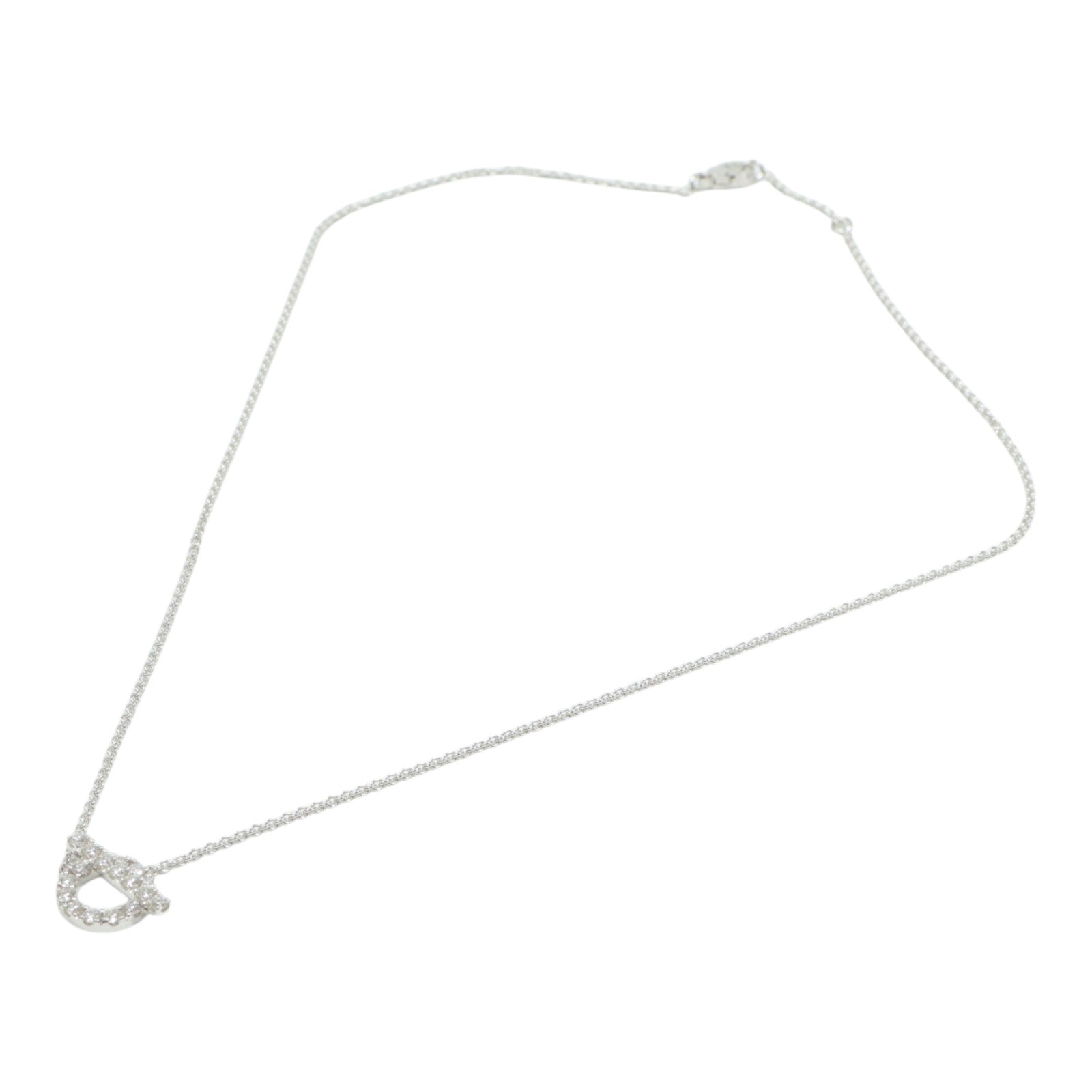 HERMES 18K白金Finesse Pendant鑽石項鍊