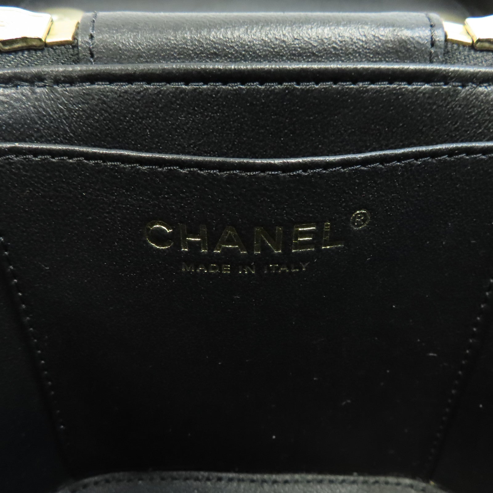 CHANEL 菱格羊皮皮革Trendy CC Vanity Case金扣手挽肩背兩用袋黑色