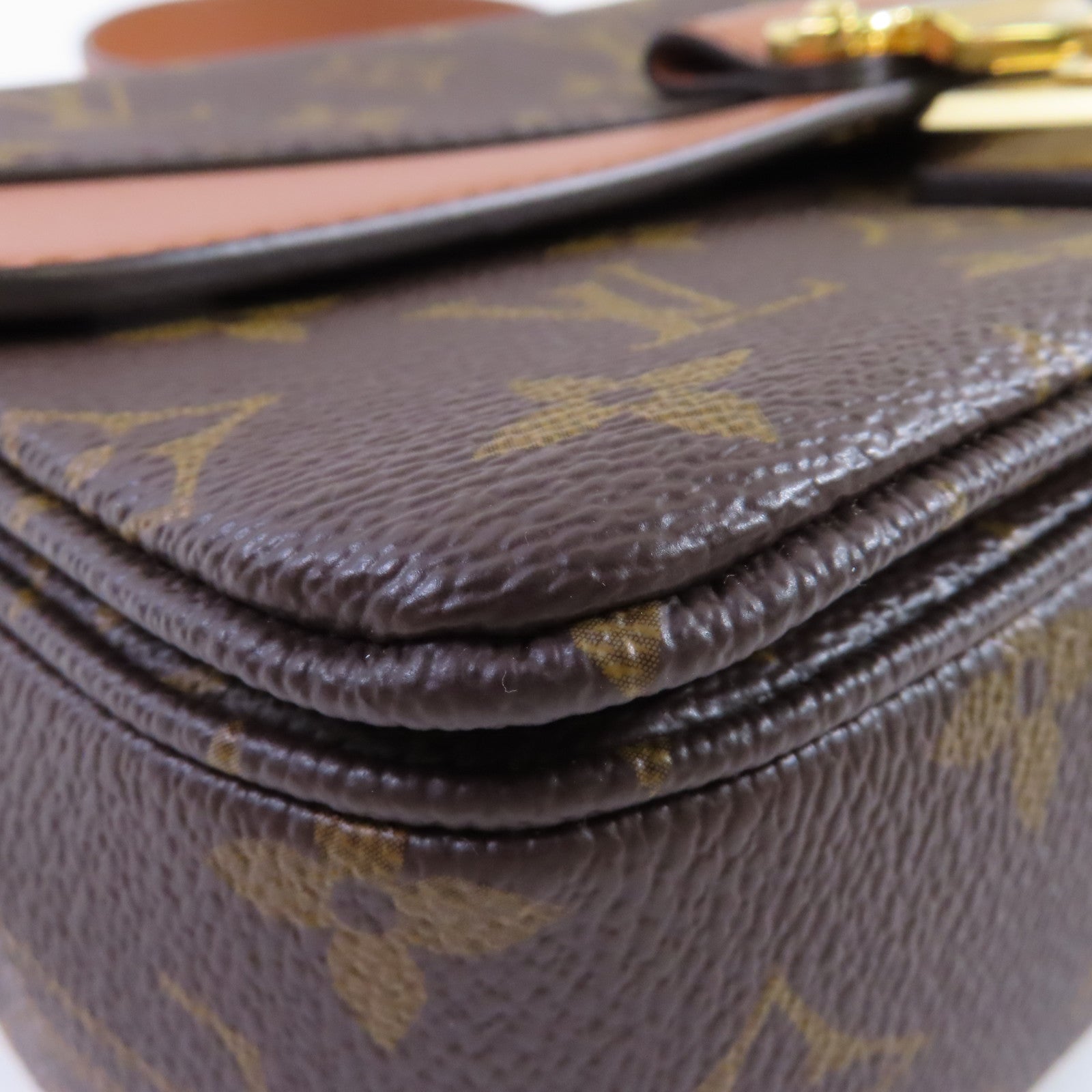 LOUIS VUITTON Monogram Marcear Shoulder Bag金扣鏈帶肩背袋啡色