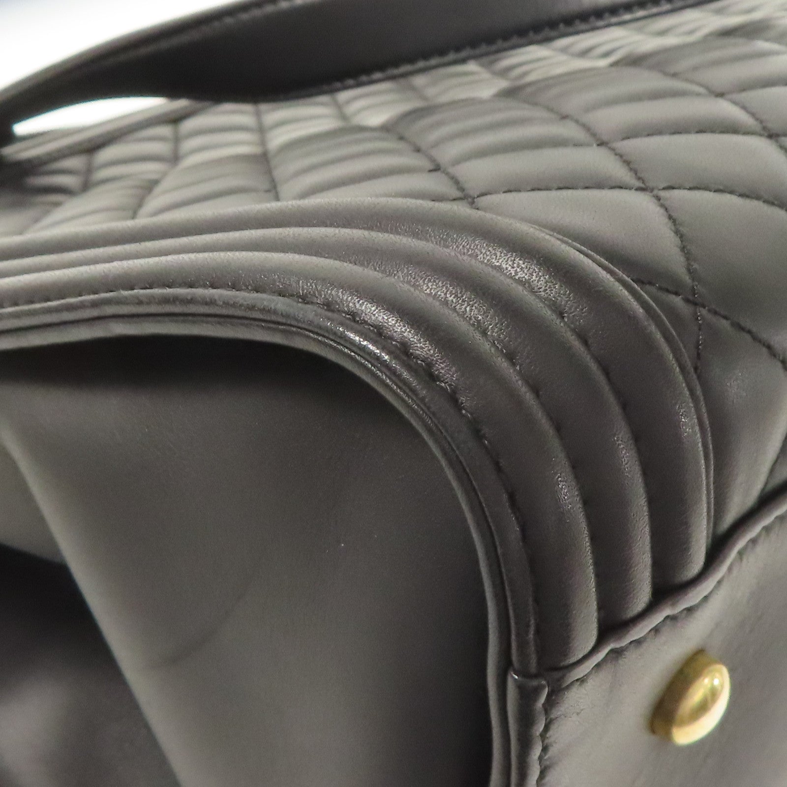 CHANEL CC GHW Boy Chanel Tote Bag Lambskin Leather Black