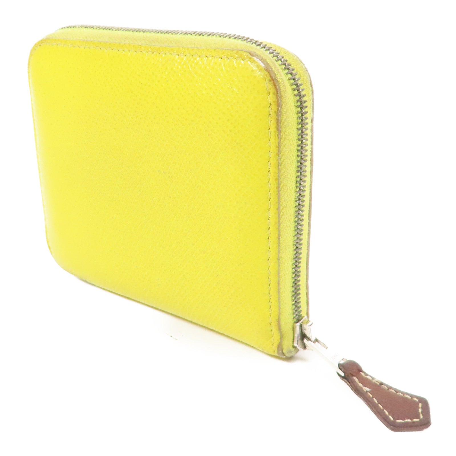 HERMES Epsom皮革Azap Wallet銀扣錢包Jaune de Naples及那不勒斯黃