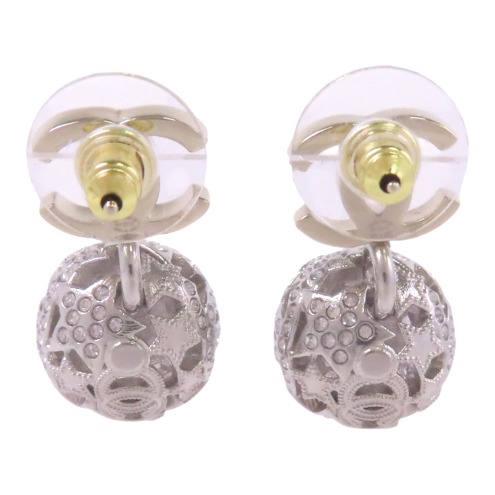 CHANEL 金屬/水鑽Earrings金扣耳環