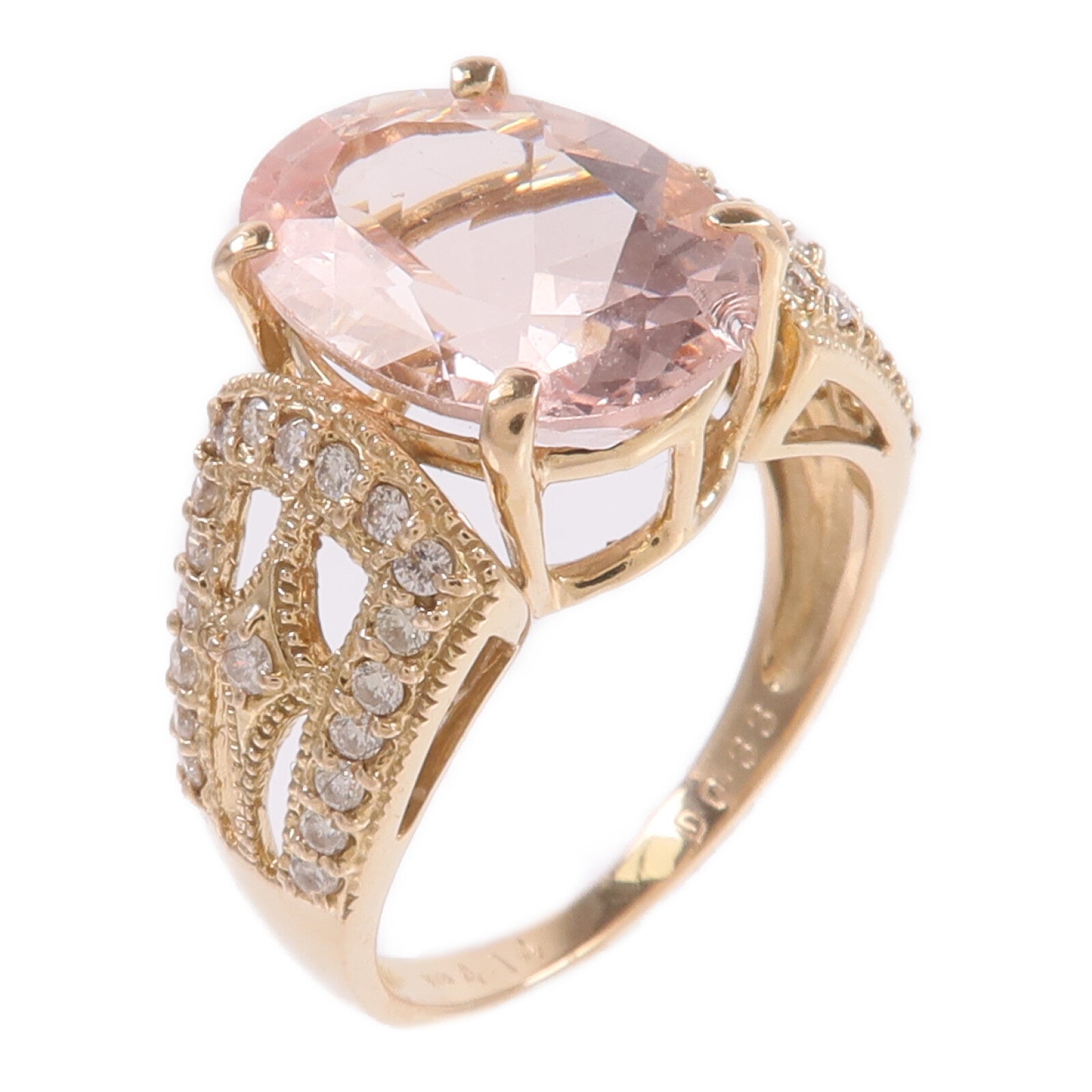 JEWELRY 18K玫瑰金Morganite Diamond Ring摩根石/鑽石戒指