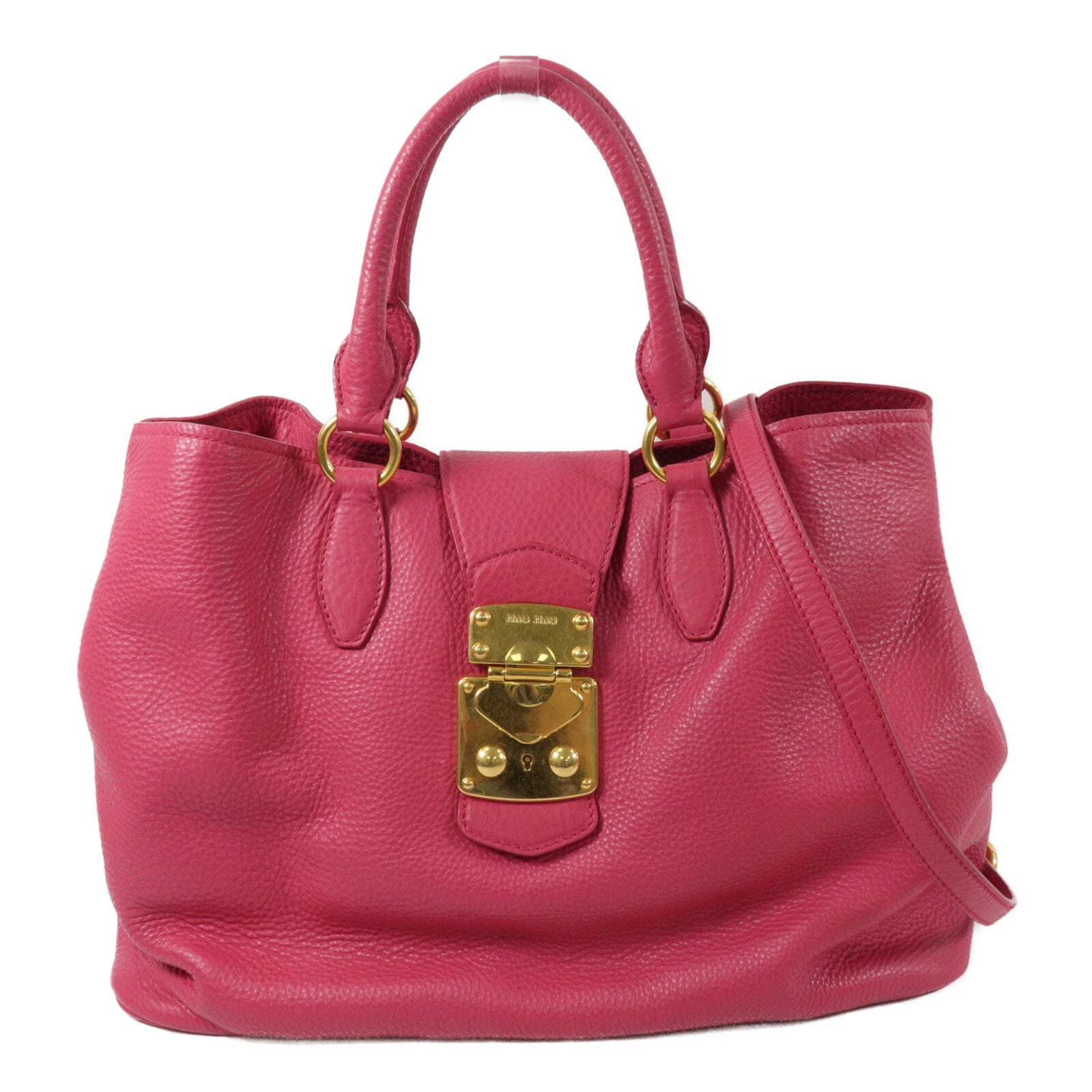 Miu Miu 牛皮皮革Madras 2 Way Shoulder Bay手挽肩背兩用袋