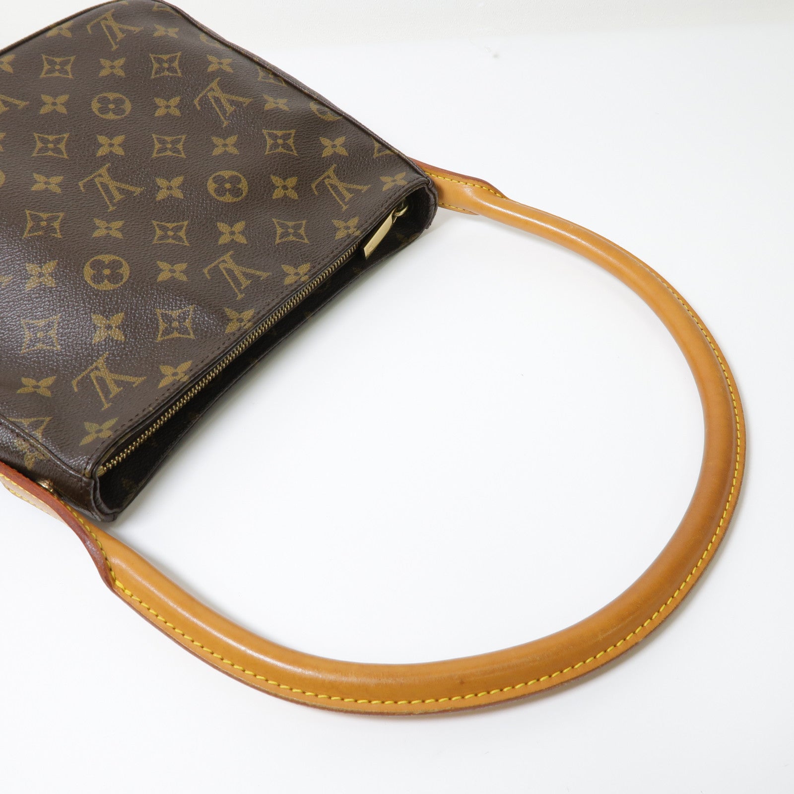 LOUIS VUITTON Monogram Looping MM金扣肩背袋啡色