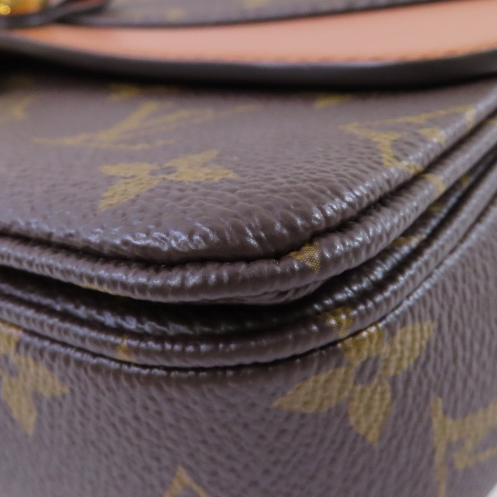 LOUIS VUITTON Monogram Marcear Shoulder Bag金扣鏈帶肩背袋啡色