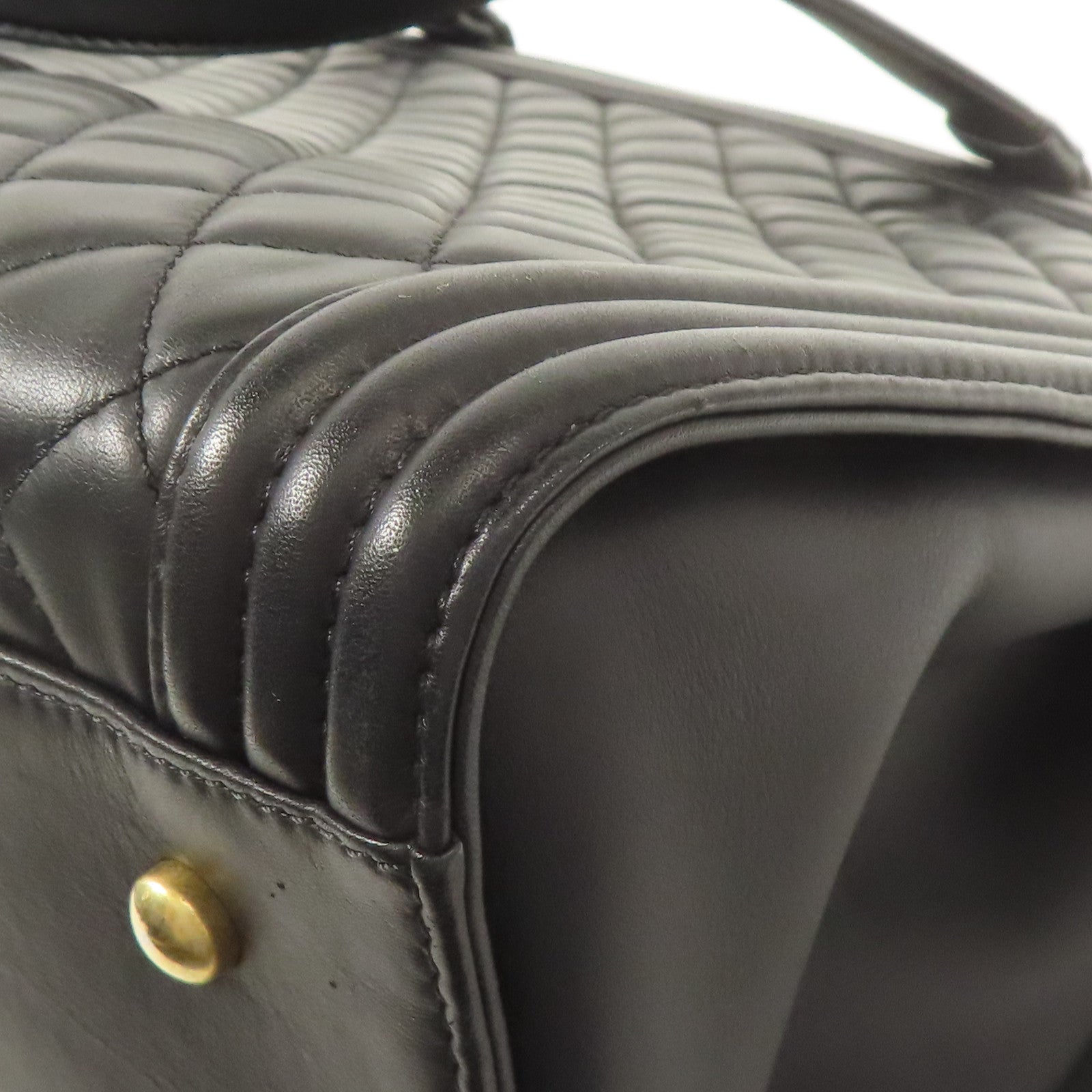 CHANEL CC GHW Boy Chanel Tote Bag Lambskin Leather Black