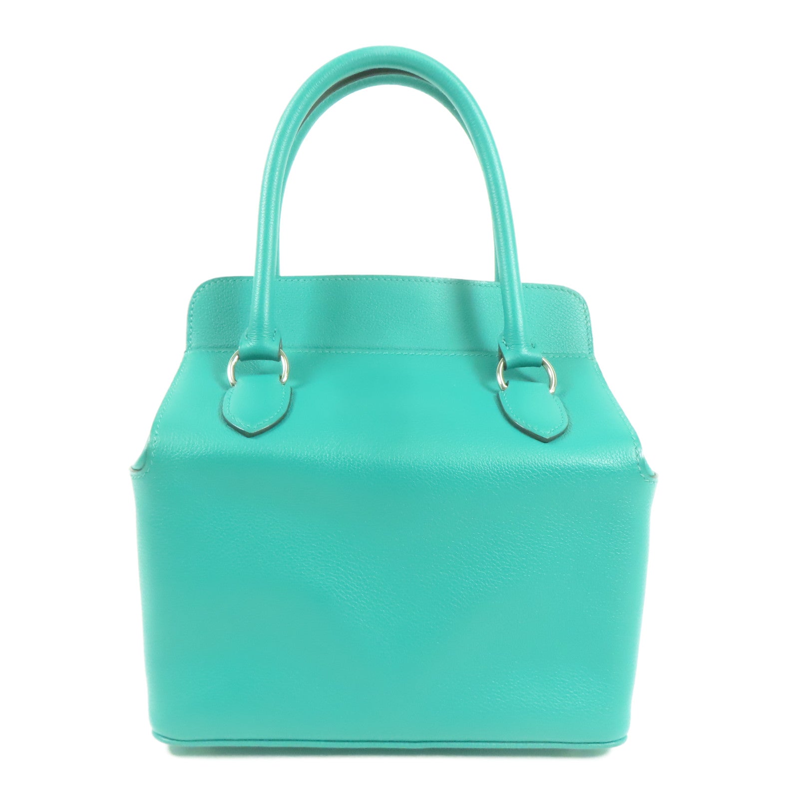 HERMES 【激減優惠】Evercolor皮革Tool Box 20銀扣手挽肩背兩用袋Menthe