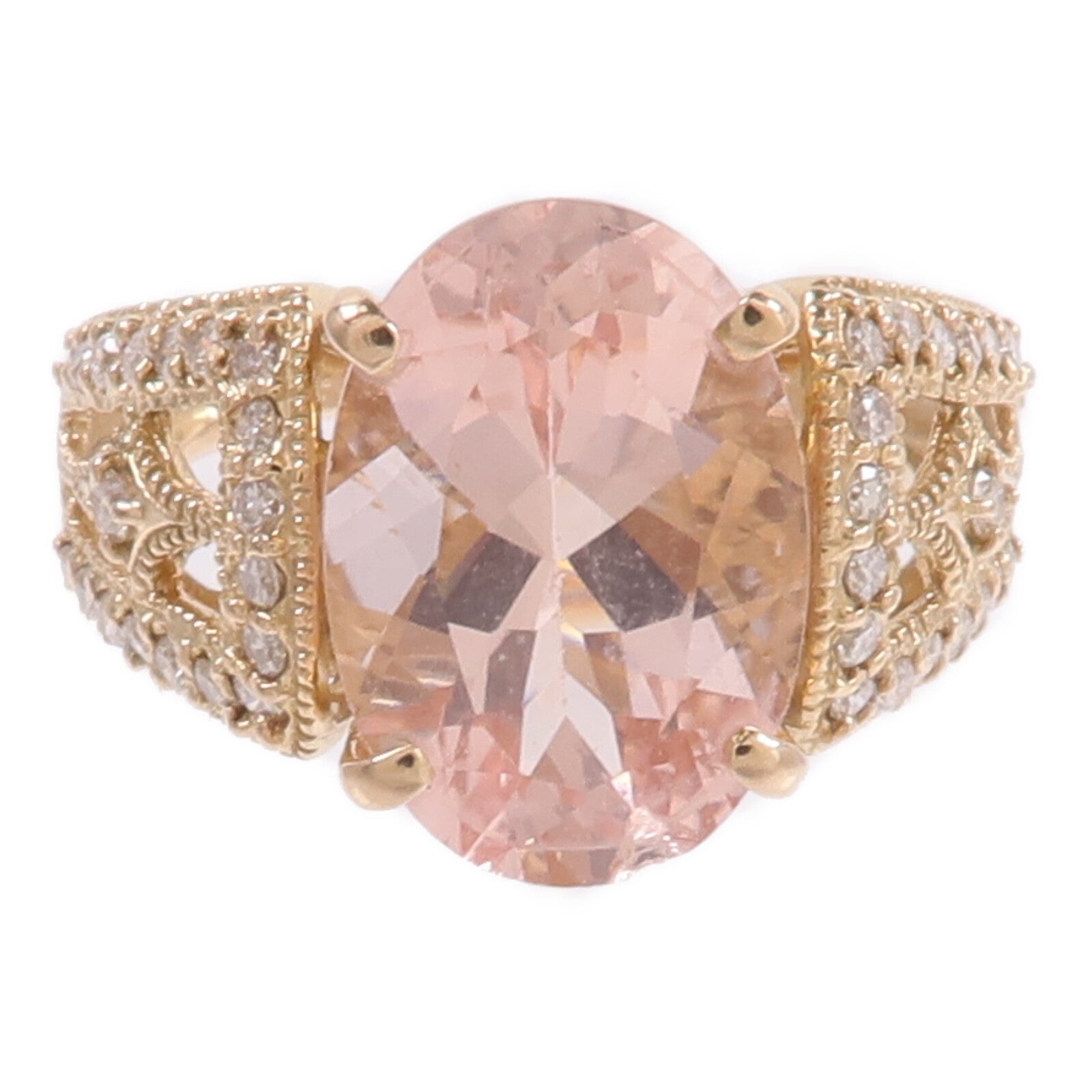 JEWELRY 18K玫瑰金Morganite Diamond Ring摩根石/鑽石戒指