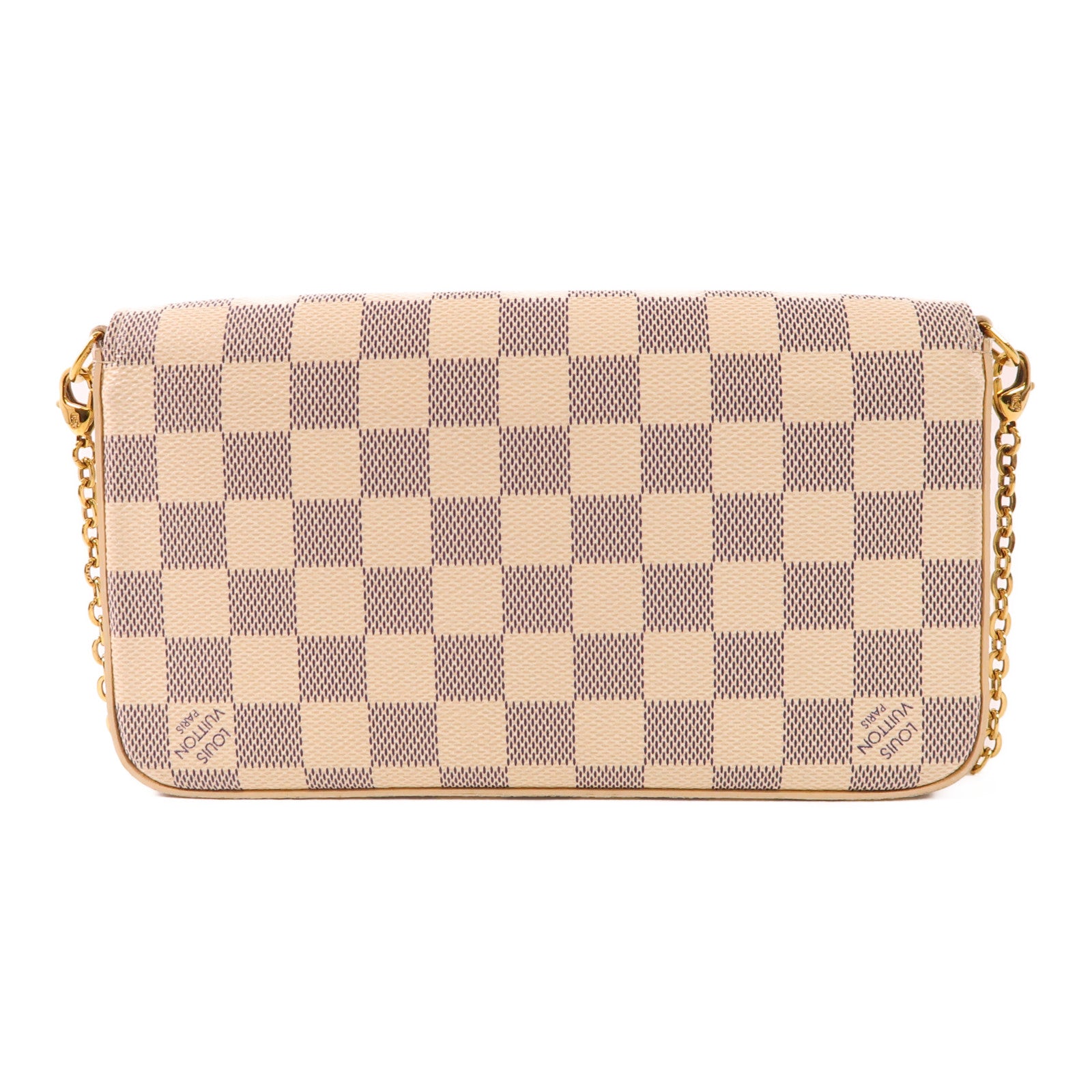 LOUIS VUITTON Damier Azur Pochette Felicie金扣肩背袋