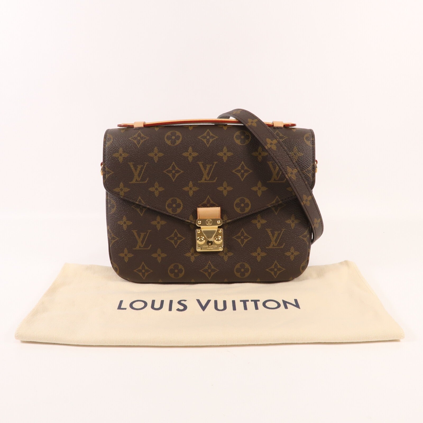 LOUIS VUITTON Monogram Pochette Metis MM金扣手挽肩背兩用袋