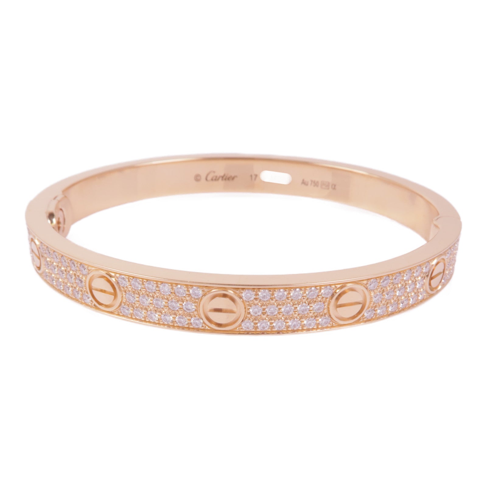CARTIER 18K玫瑰金Love Bracelet Full Diamond鑽石手鐲Cartier#17