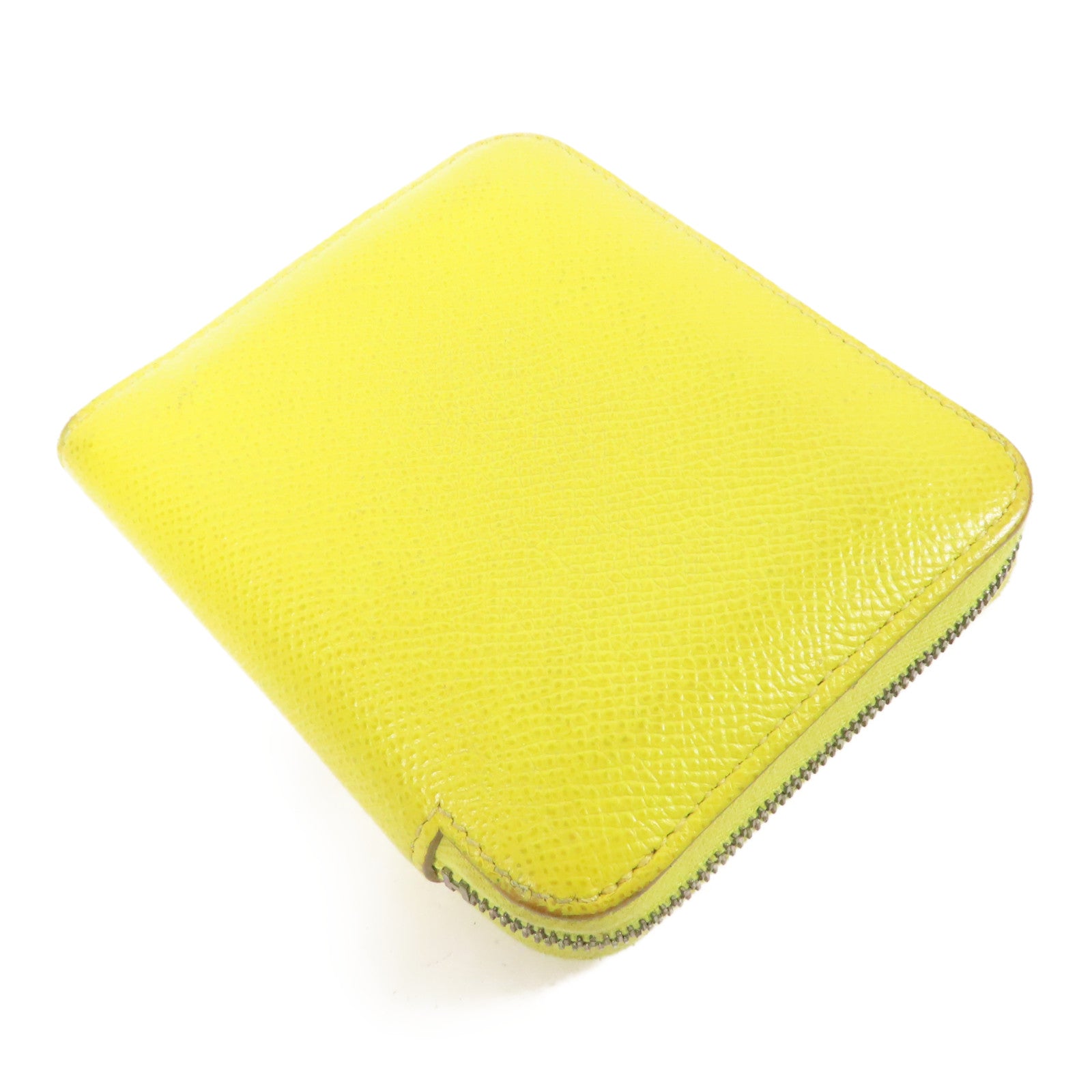 HERMES Epsom皮革Azap Wallet銀扣錢包Jaune de Naples及那不勒斯黃