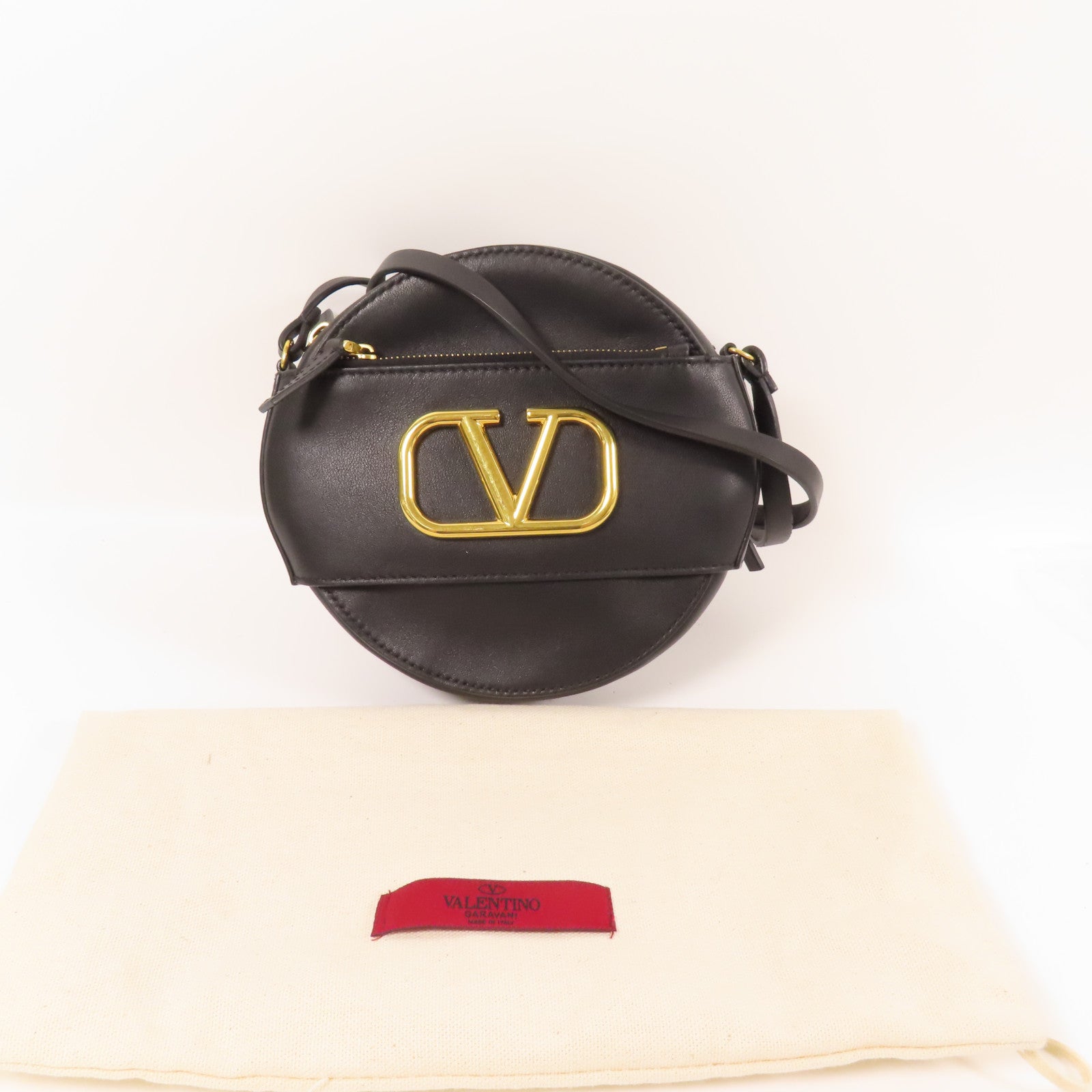 Valentino 牛皮皮革Garavani金扣肩背袋