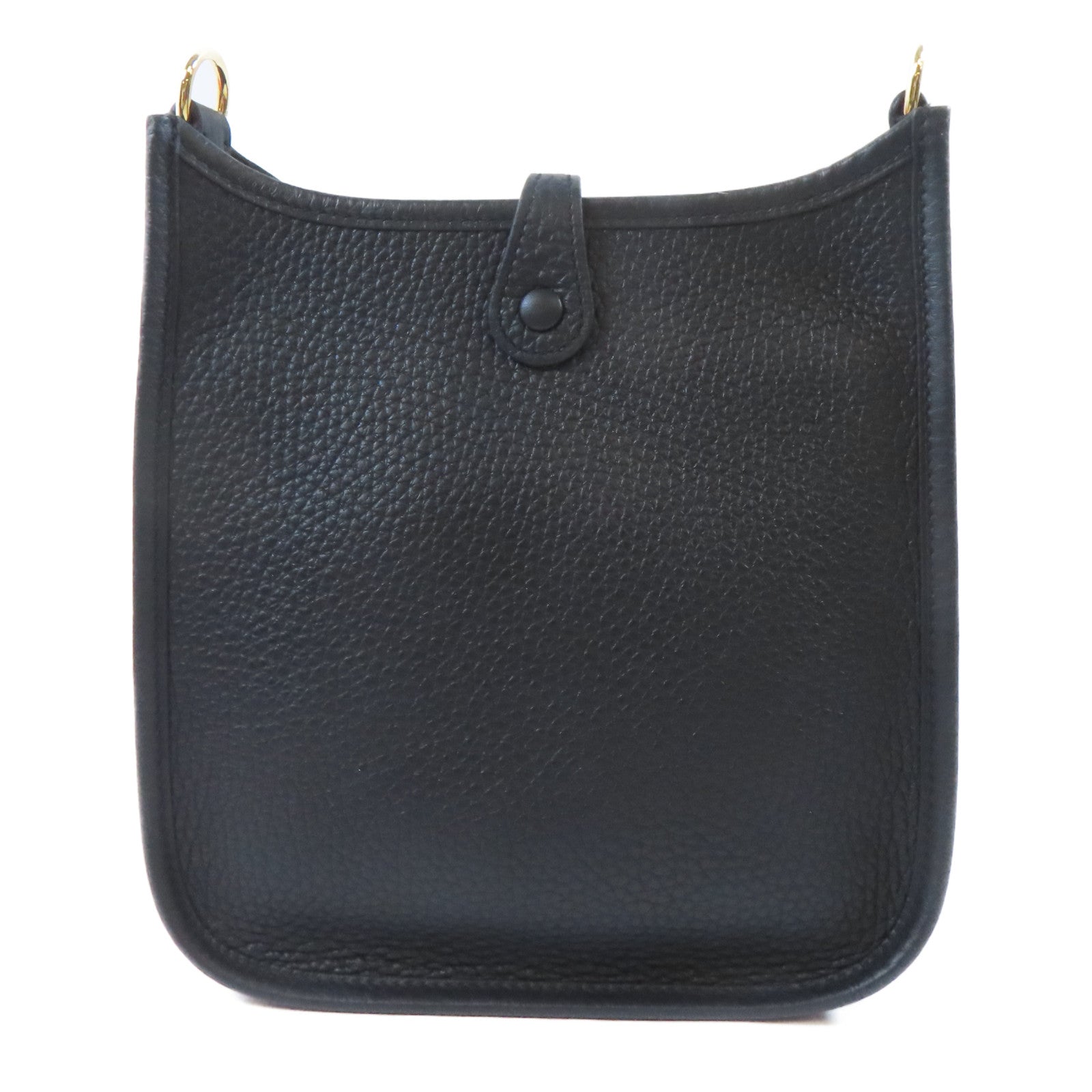 HERMES Clemence皮革Evelyne TPM金扣肩背袋Noir黑色