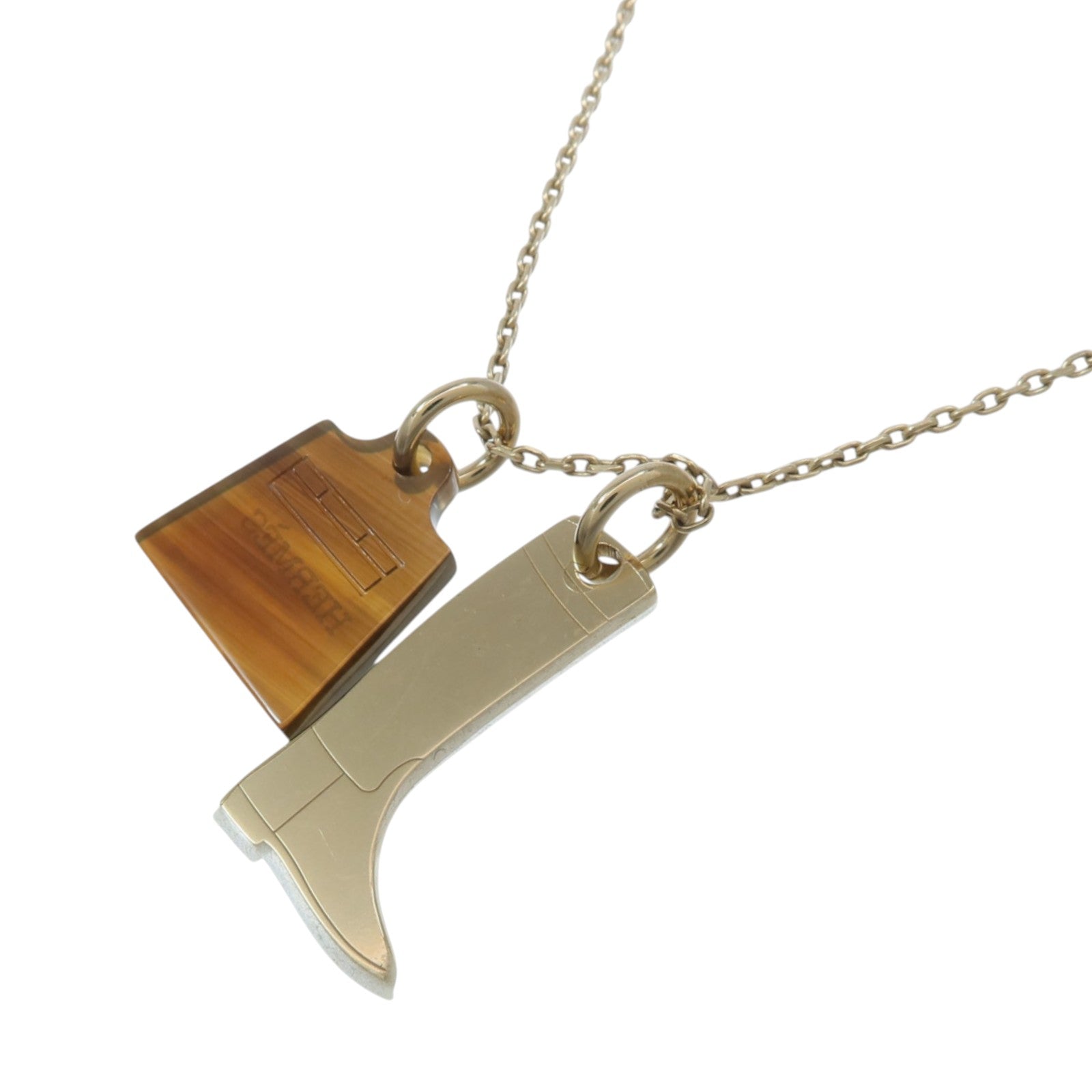 HERMES 水牛角/金屬Amulette Maroquinier Pendant項鍊